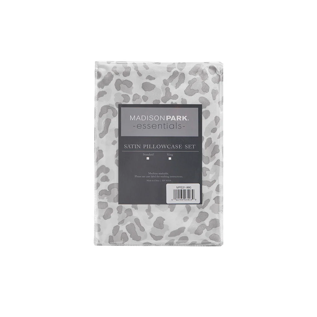 Satin - Luxury 2 Piece Pillowcases - Gray - Image 4