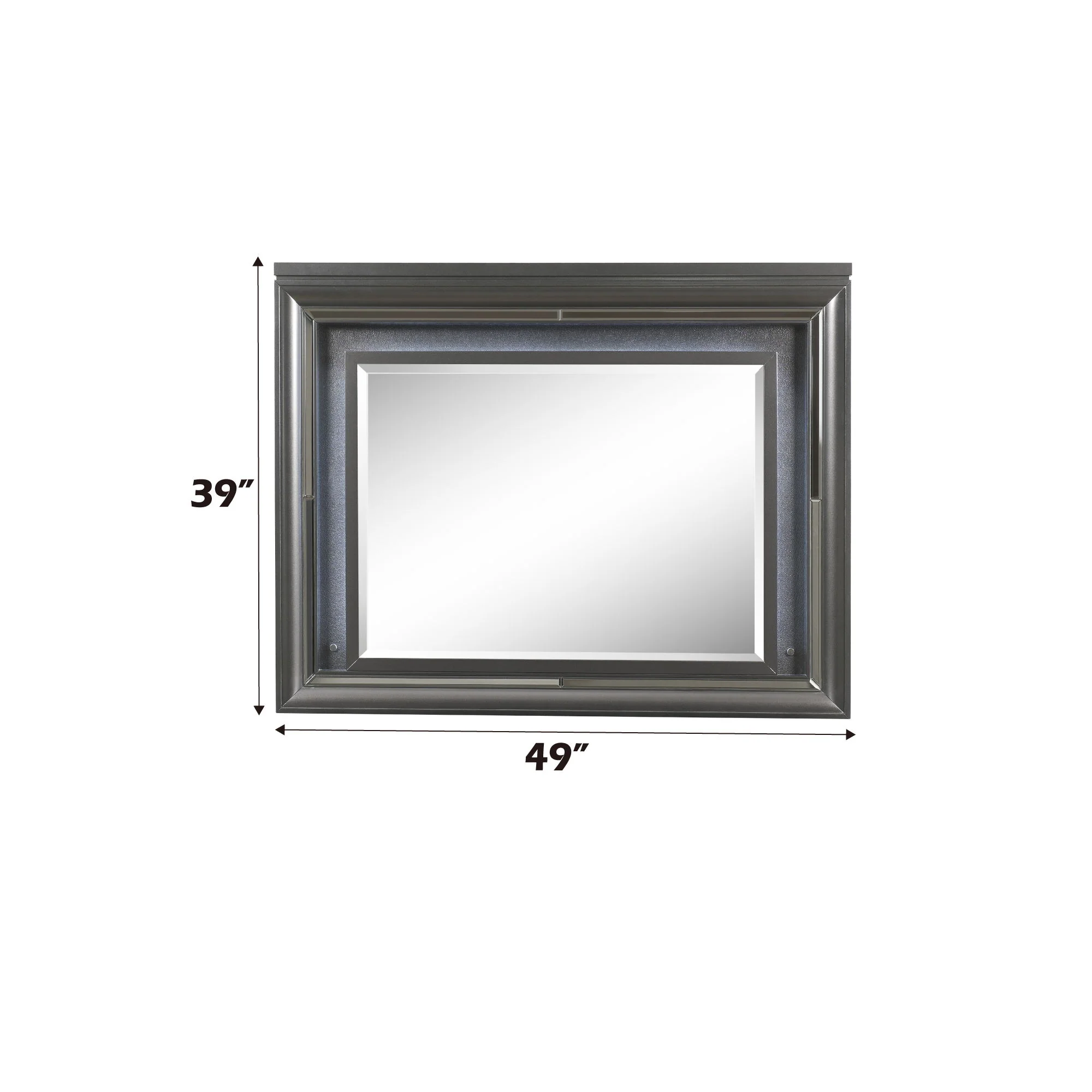 Sawyer - Metallic Mirror With LED - Gray - Image 4
