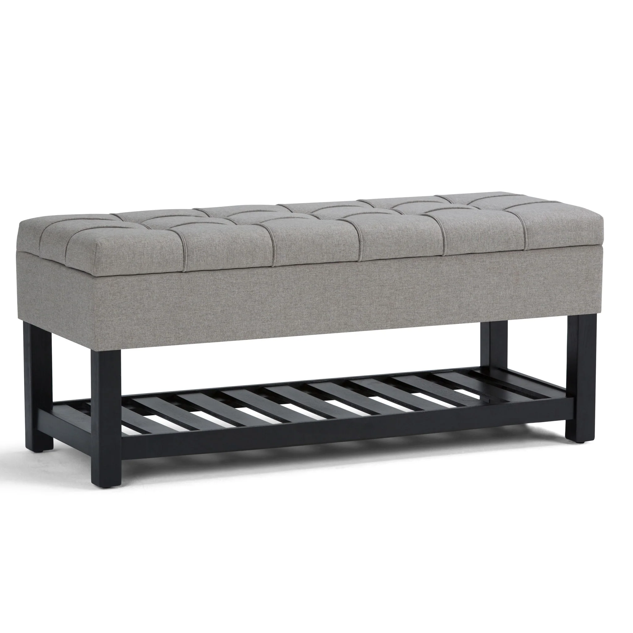 Saxon - Upholstered Transitional Storage Ottoman Bench - Image 3