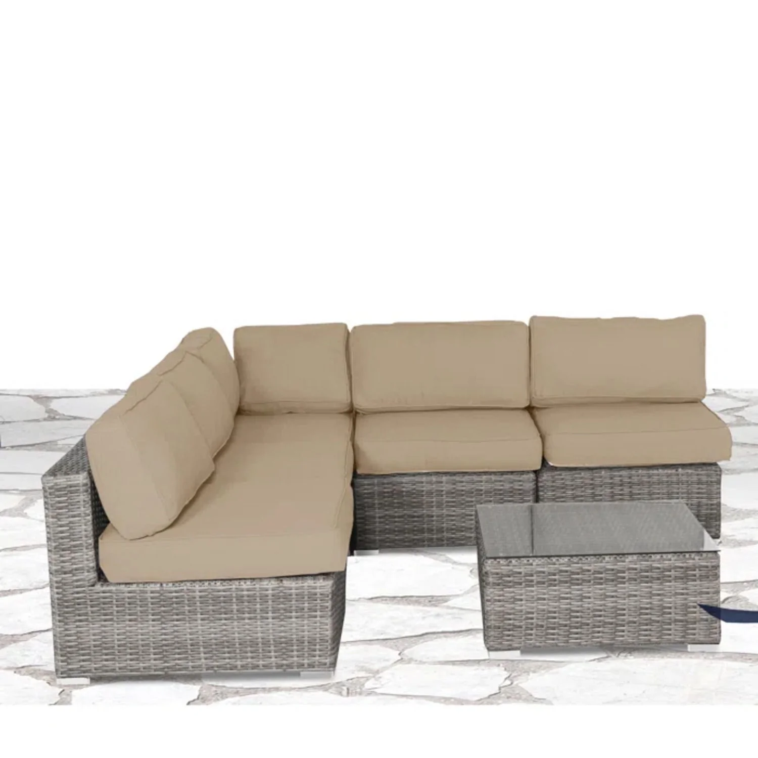 Seating Set With Cushions Handcrafted Wicker Design - Image 19