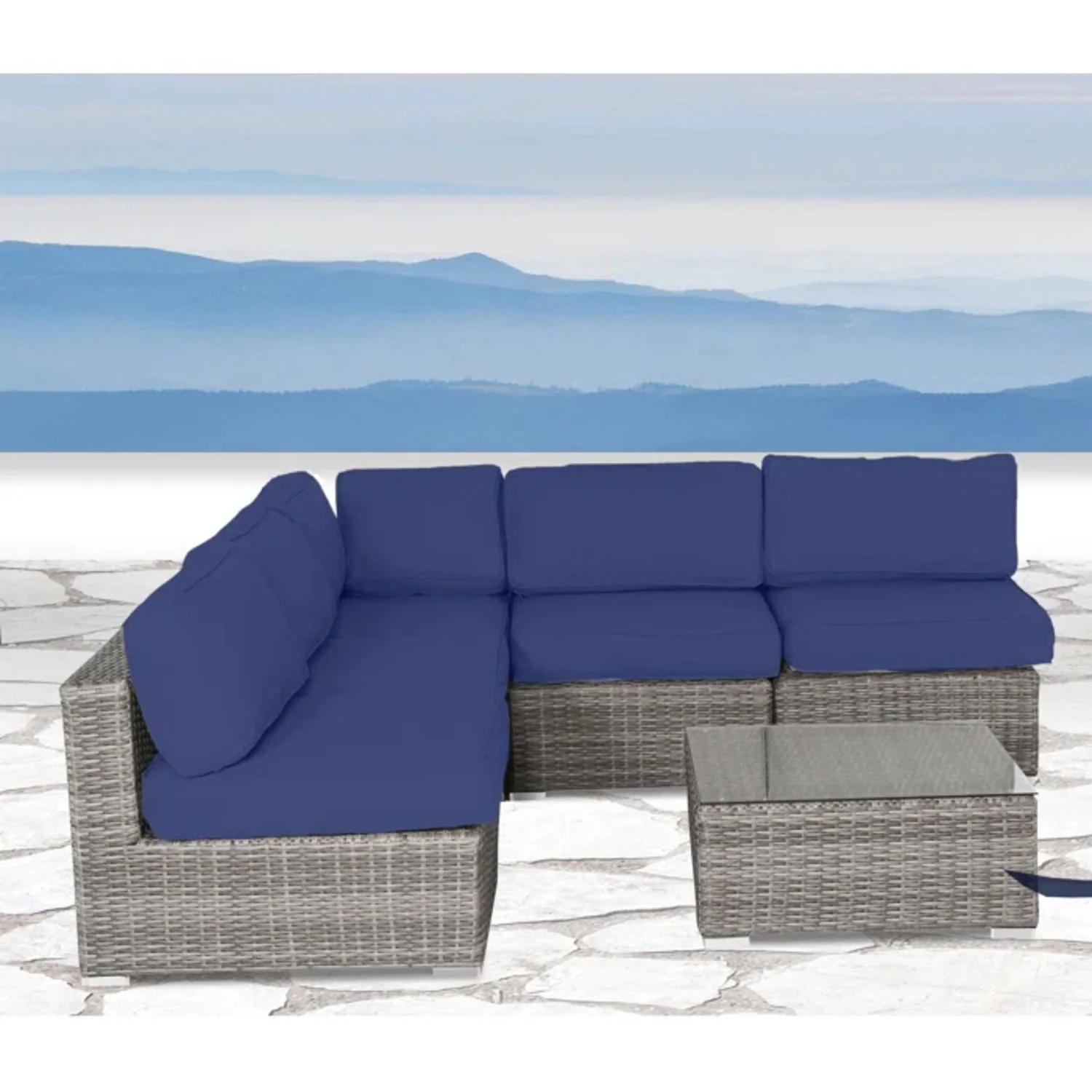 Seating Set With Cushions Handcrafted Wicker Design - Image 64