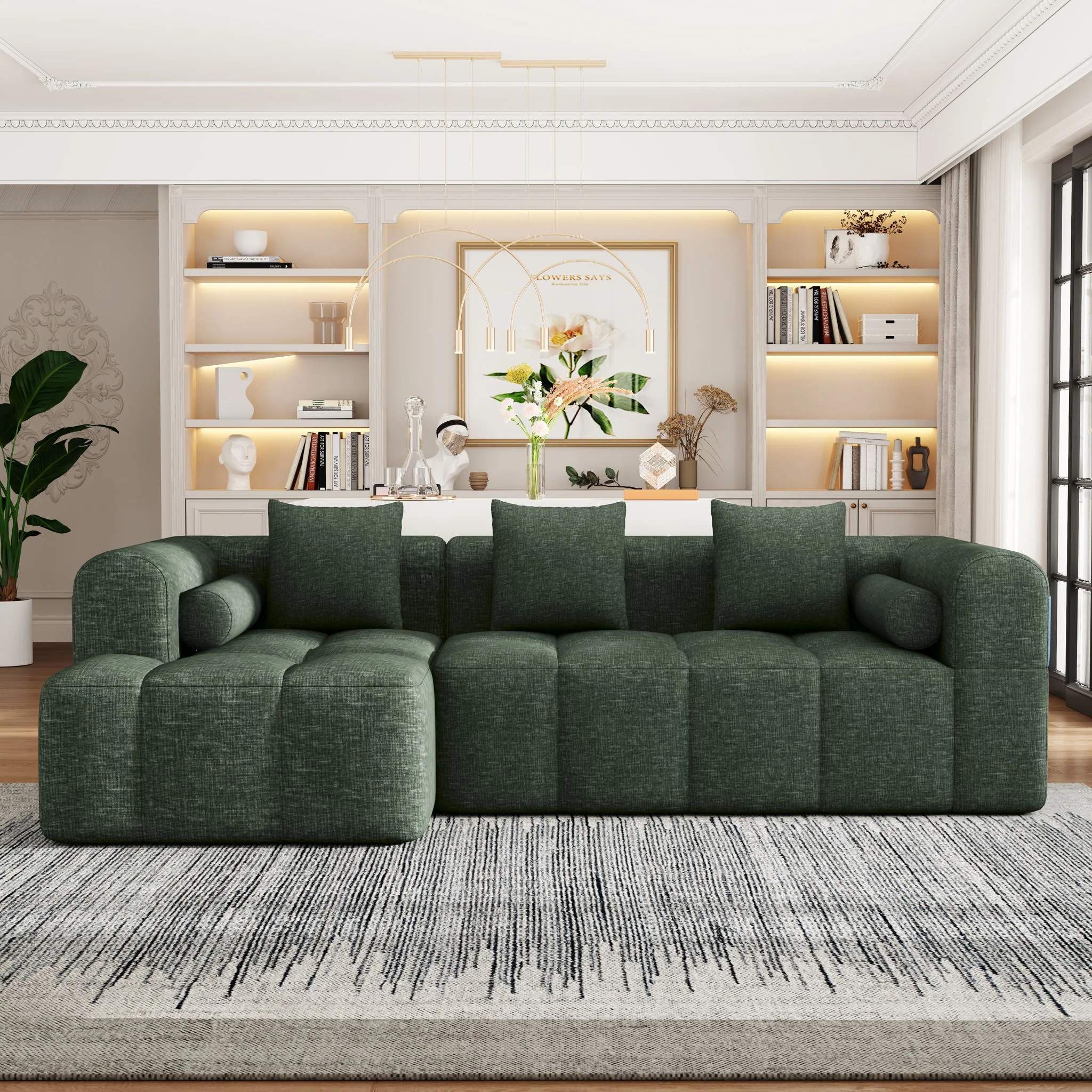 Sectional Free Combined Sofa With 2 Side Pockets - Image 7