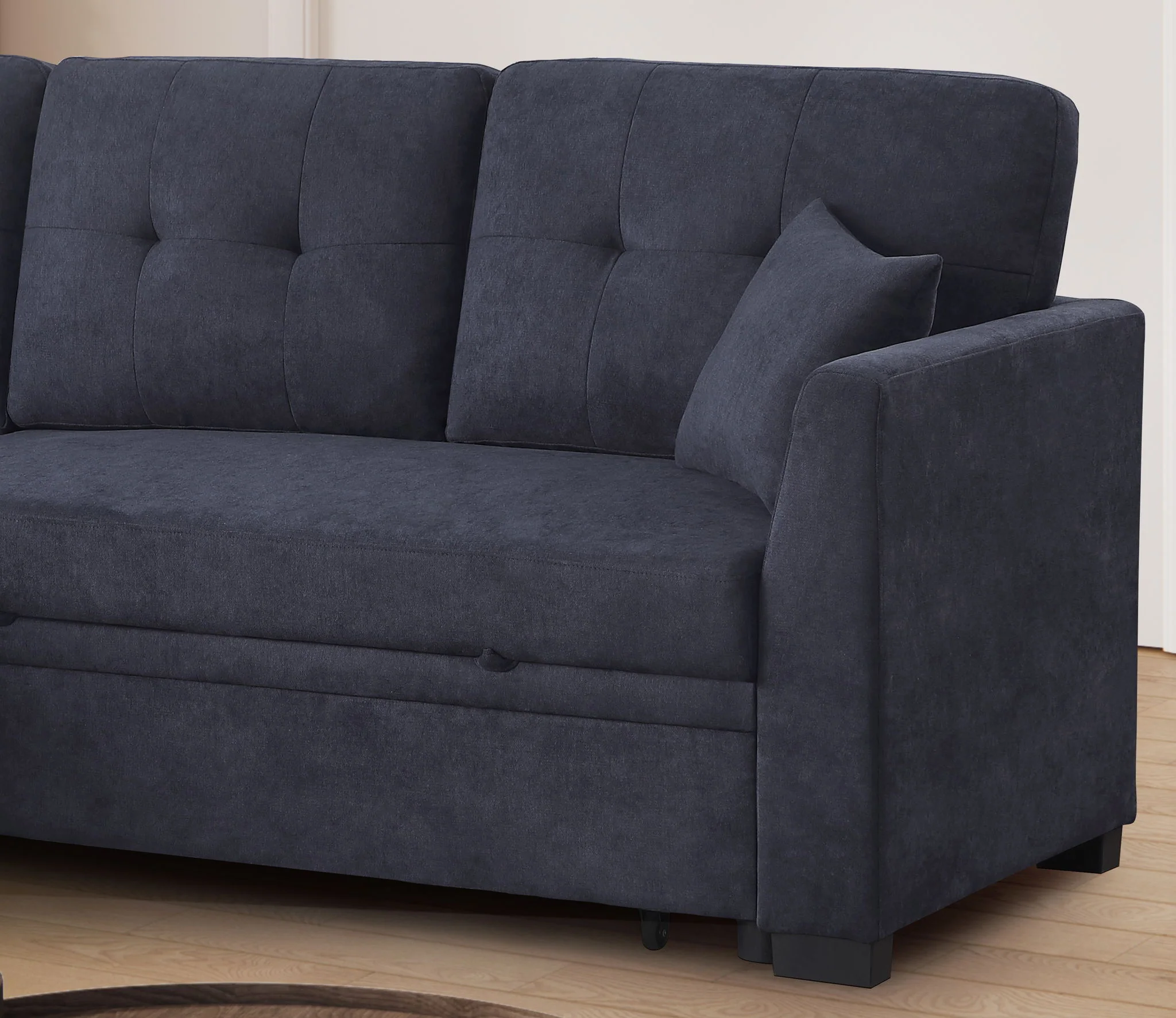 Sectional Sofa Bed - Dark Blue - Image 2