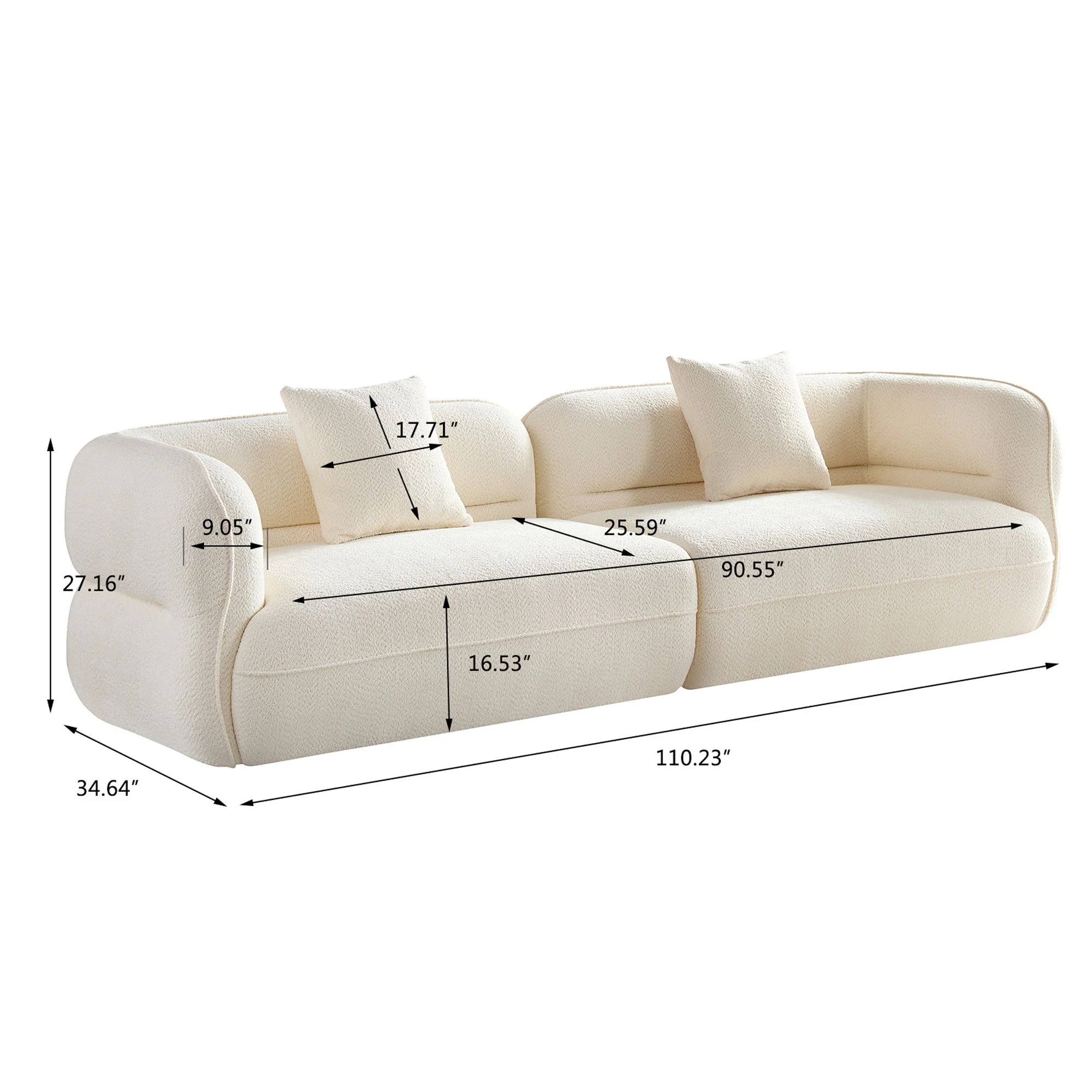 Sectional Sofa With Durable Fabric, Solid Wood Frame, And High Density Sponge Fill - Image 4