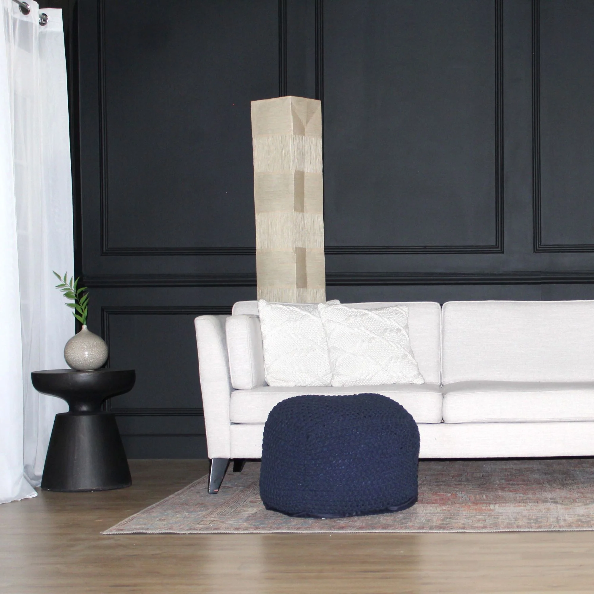 Semi Rounded Pouf, Cable Knitted, Perfect Seating - Image 10