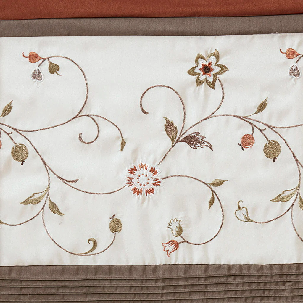 Serene - Embroidered Window Panel - Spice - Image 3