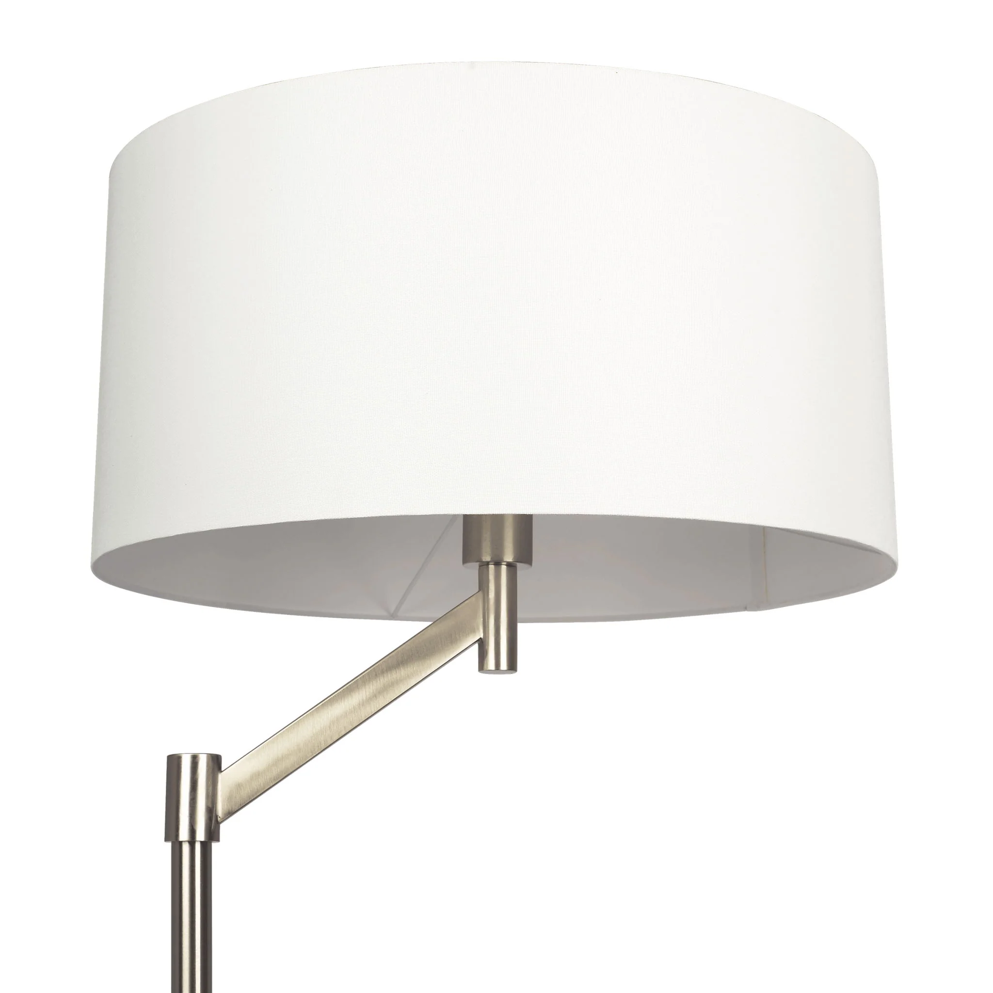 Serene - Floor Lamp With Rotary Switch Base Linen Shade - Brushed Nickel / White - Image 3