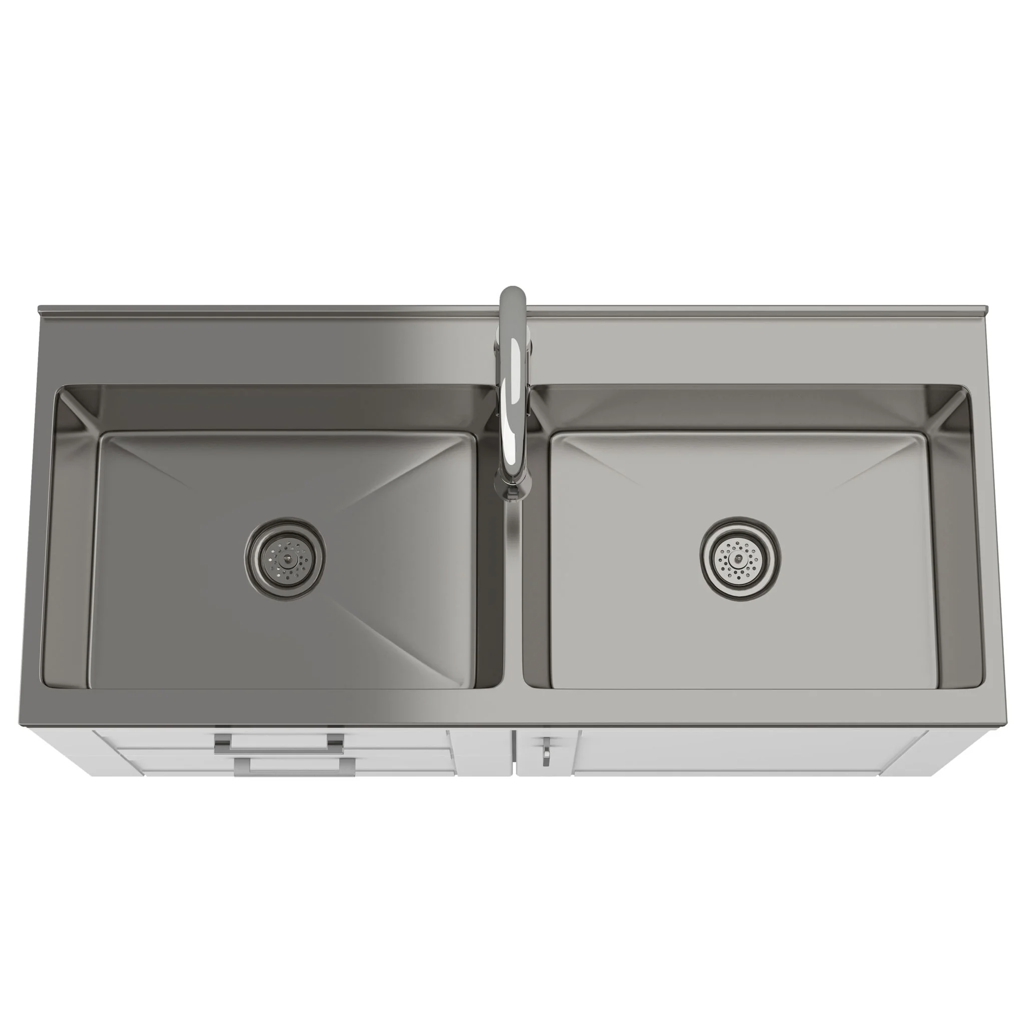 Shaker - Modern Wide Laundry Cabinet With Faucet And Sink - White - Image 4