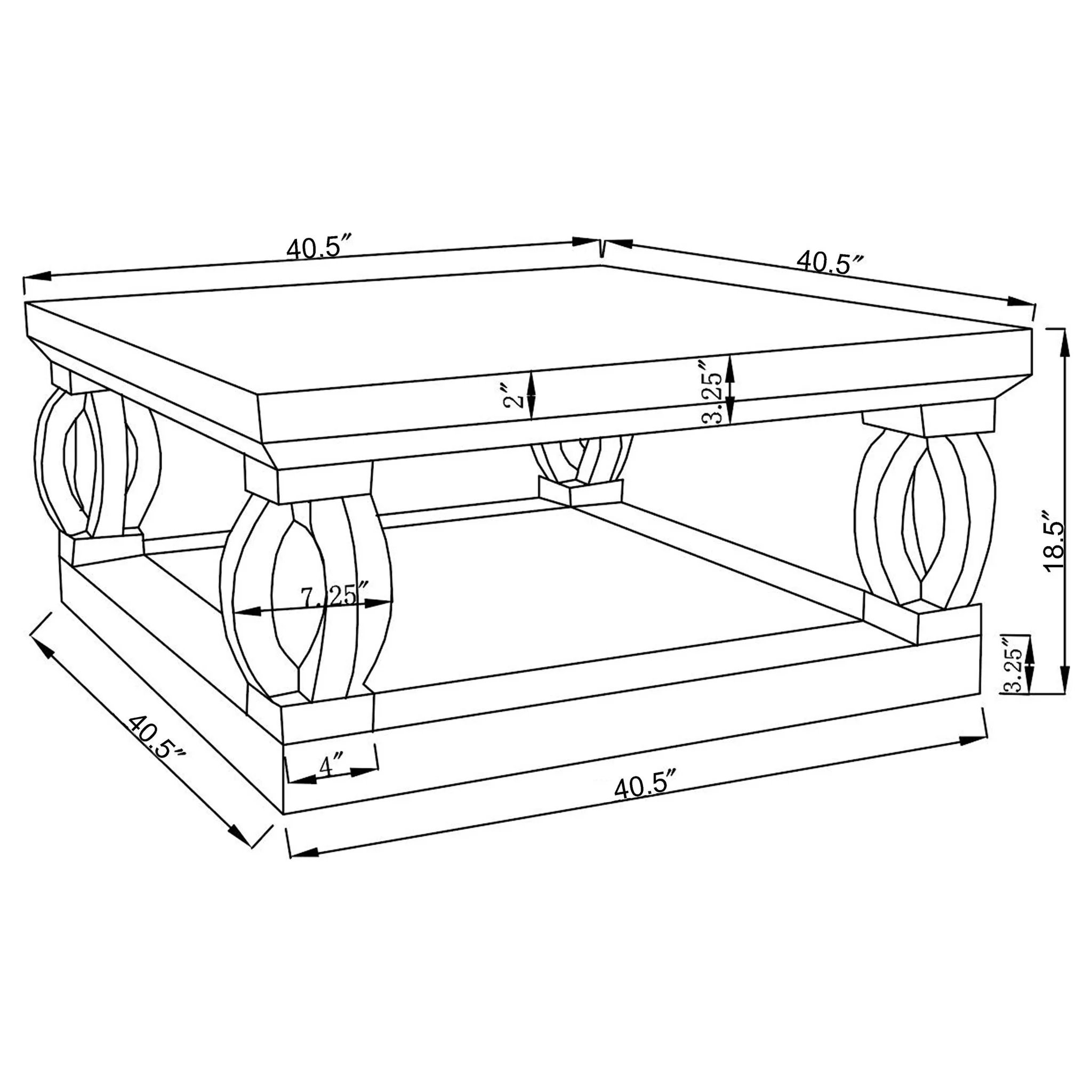Shannon - Square Coffee Table - Silver - Image 4
