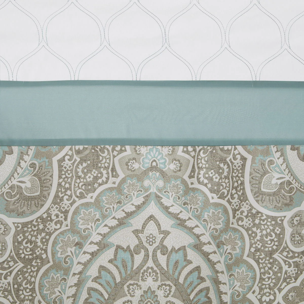 Shawnee - Printed And Embroidered Shower Curtain - Seafoam - Image 3