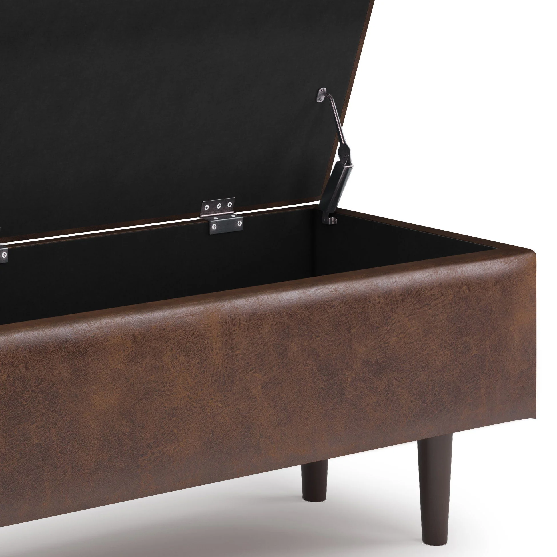 Shay - Large Square Coffee Table Storage Ottoman Mid-Century Style - Image 15