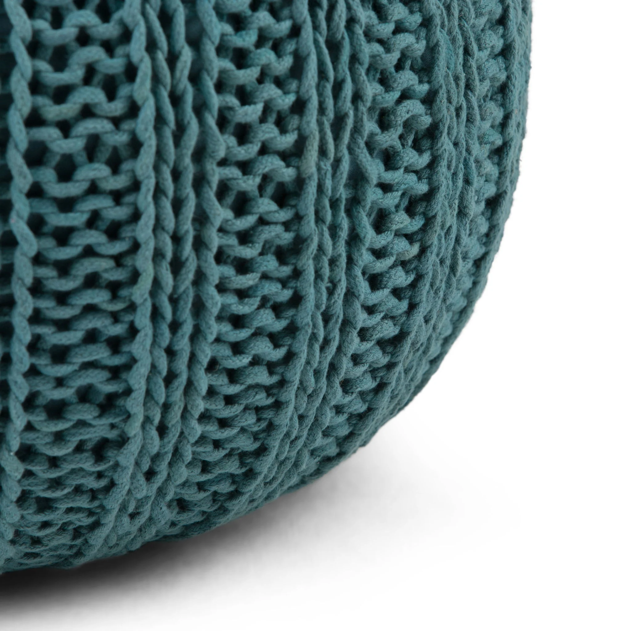 Shelby - Handcrafted Hand Knit Round Pouf - Image 2