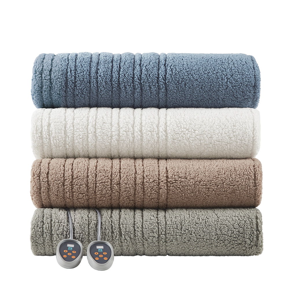 Sherpa - King Heated Blanket - Gray - Image 3
