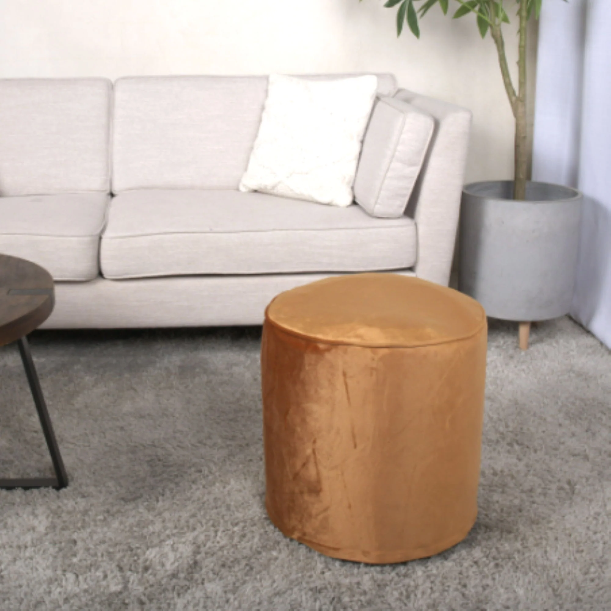 Shimon - Cylinder Pouf Ottoman And Floor Cushion - Image 3