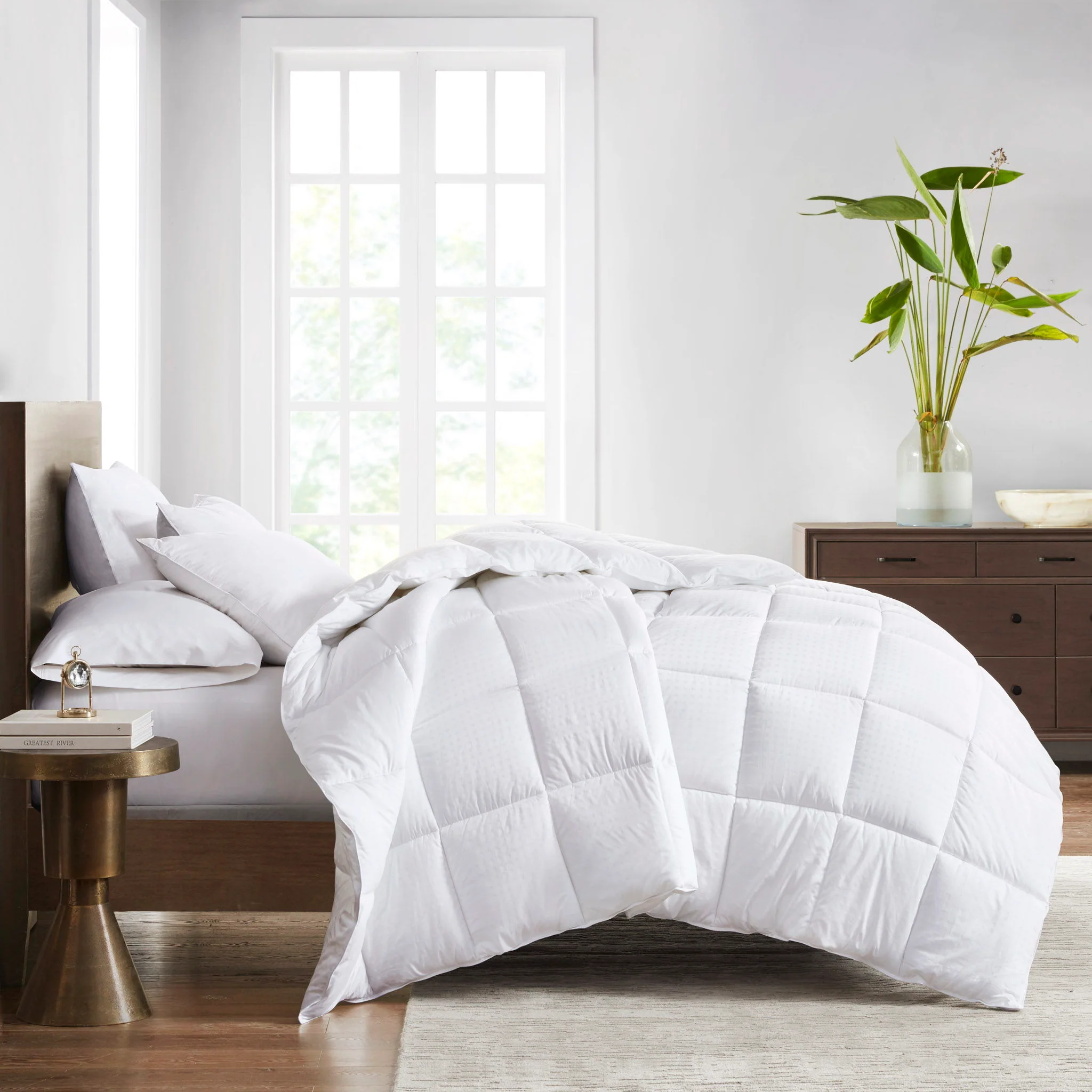 Signature - Full Dobby Cotton Down Alternative Comforter - White - Image 4