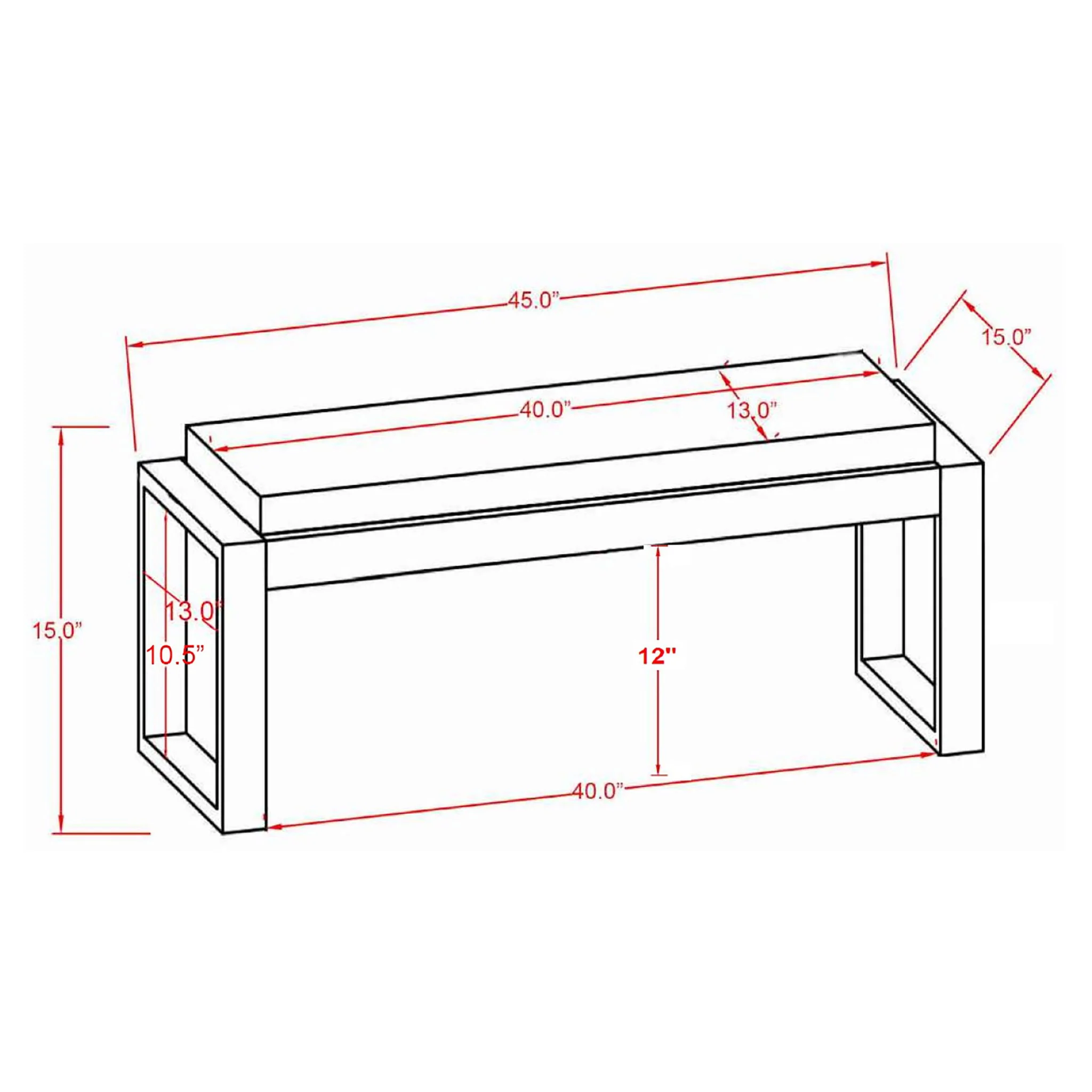 Sled - Leg Accent Bench With Abstract Upholstery - White - Image 3