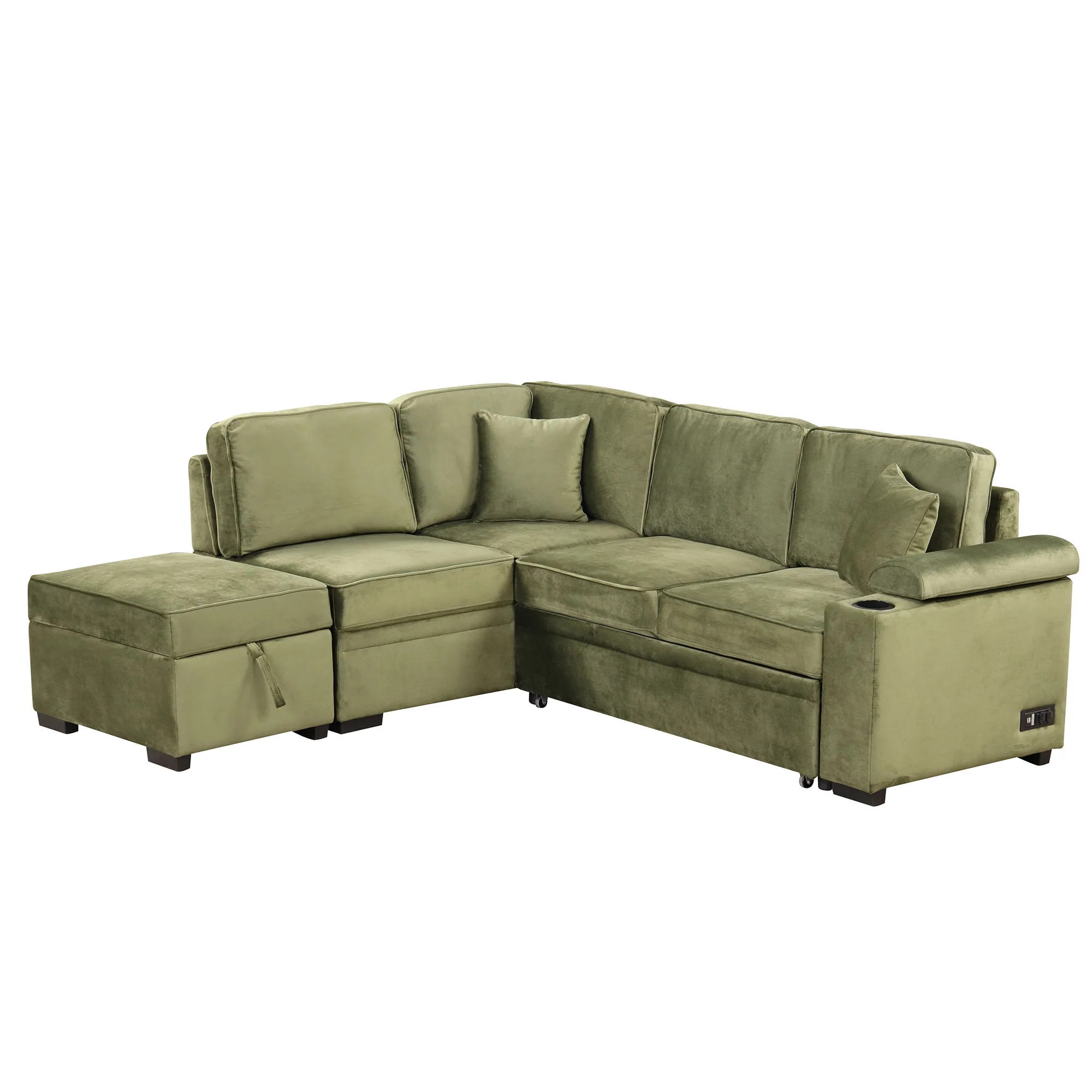 Sleeper Sofa Bed, 2 In 1 Pull Out Sofa Bed L Shape Couch With Storage Ottoman For Living Room, Bedroom Couch And Small Apartment - Image 3
