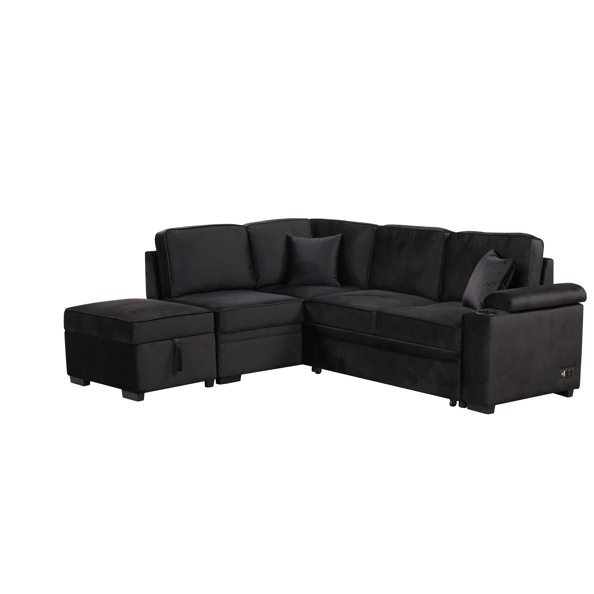 Sleeper Sofa Bed, 2 In 1 Pull Out Sofa Bed L Shape Couch With Storage Ottoman For Living Room, Bedroom Couch And Small Apartment - Image 4