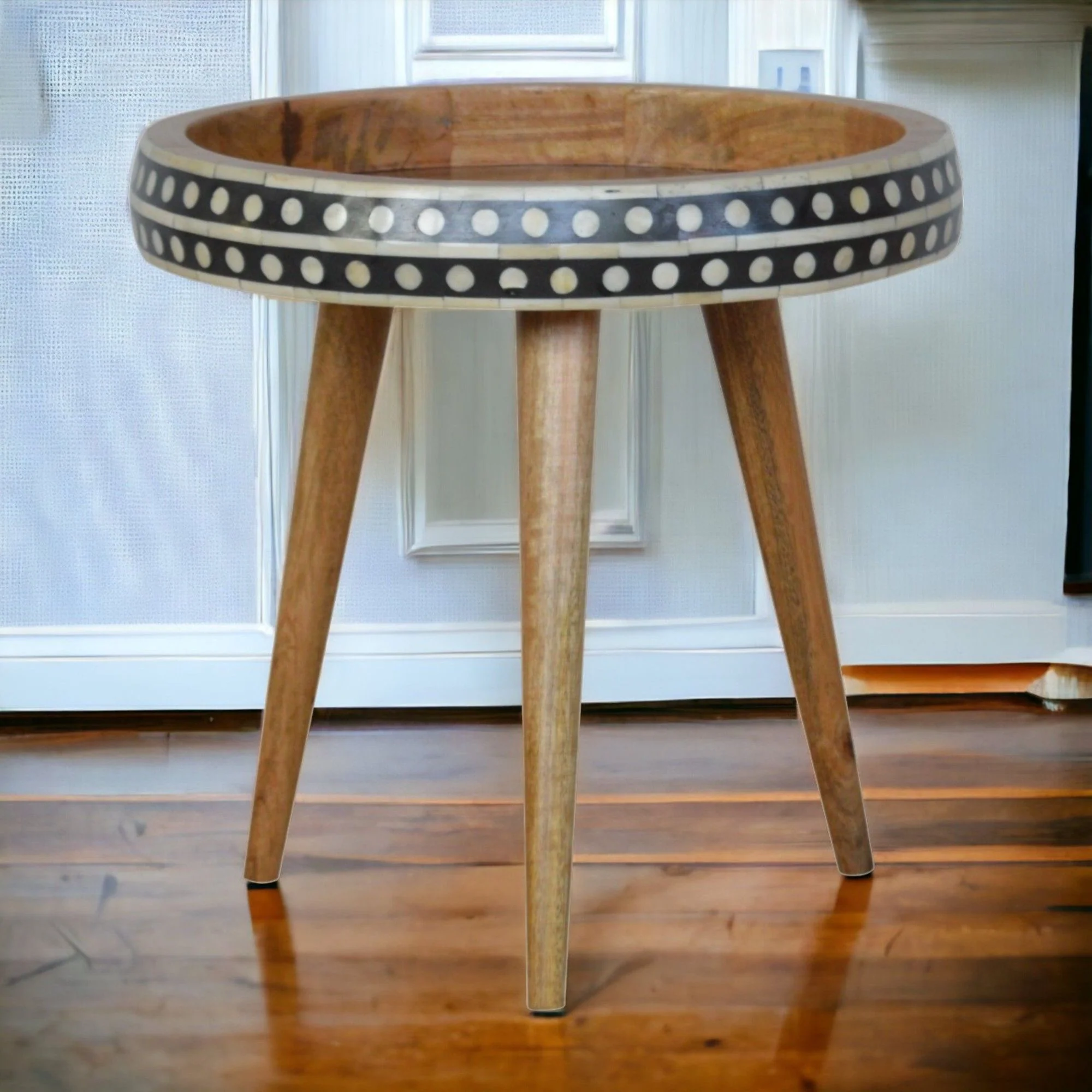 Small Patterned Nordic Style End Table - Image 4