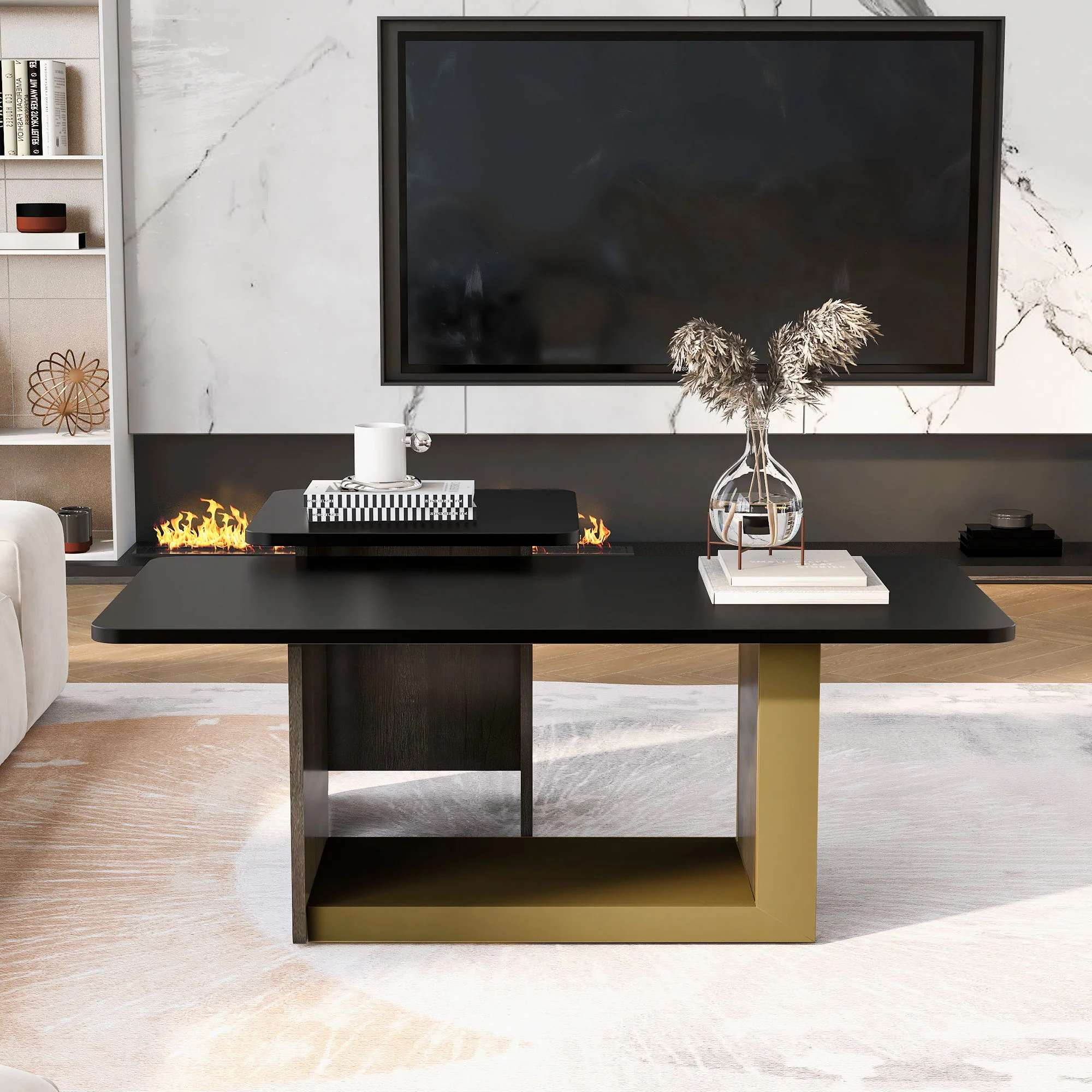 Small Square Coffee Table With End Table (Set of 2) - Image 3