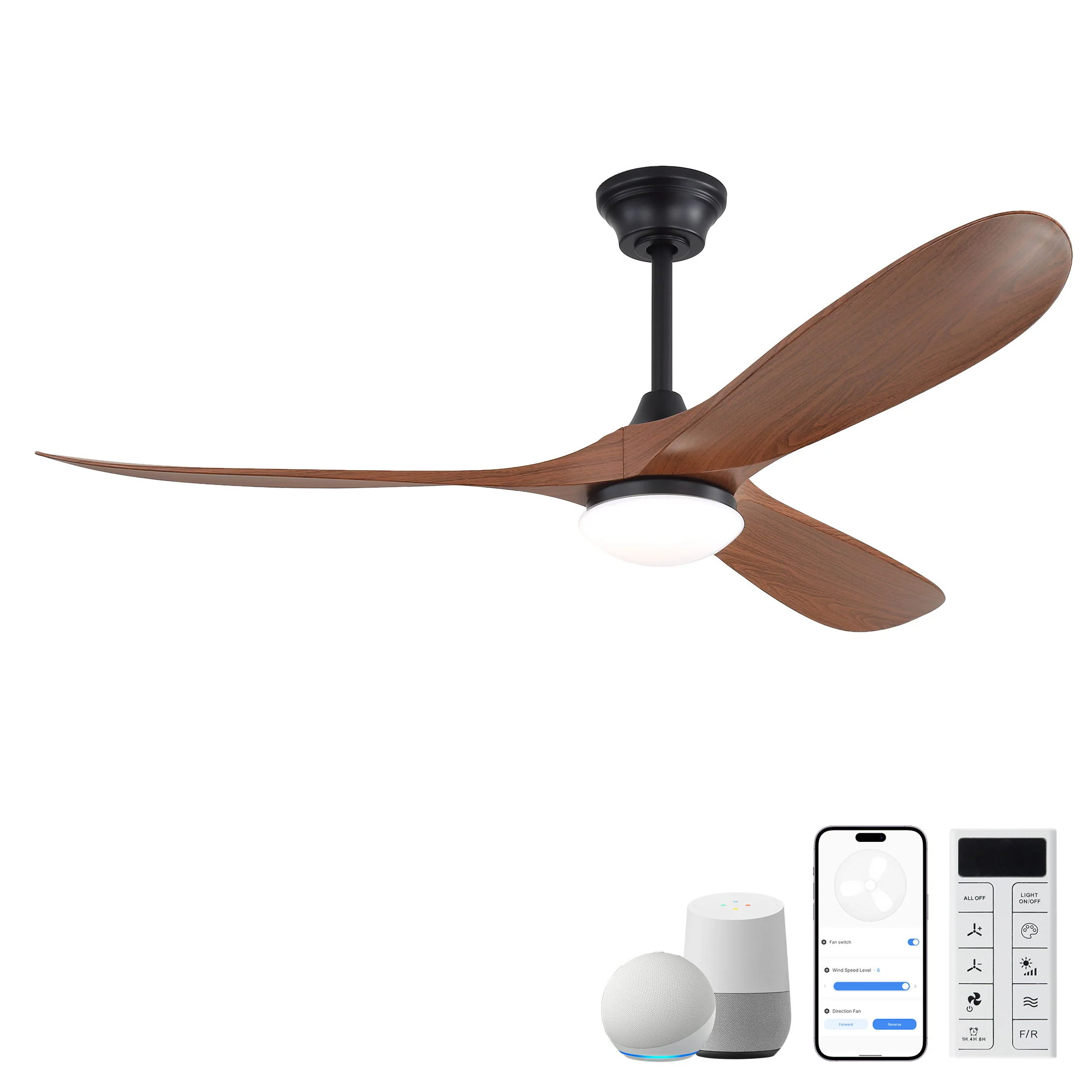 Smart Ceiling Fan With Lights, 3 Blades, Reversible Quiet DC Motor For Indoor - Image 3