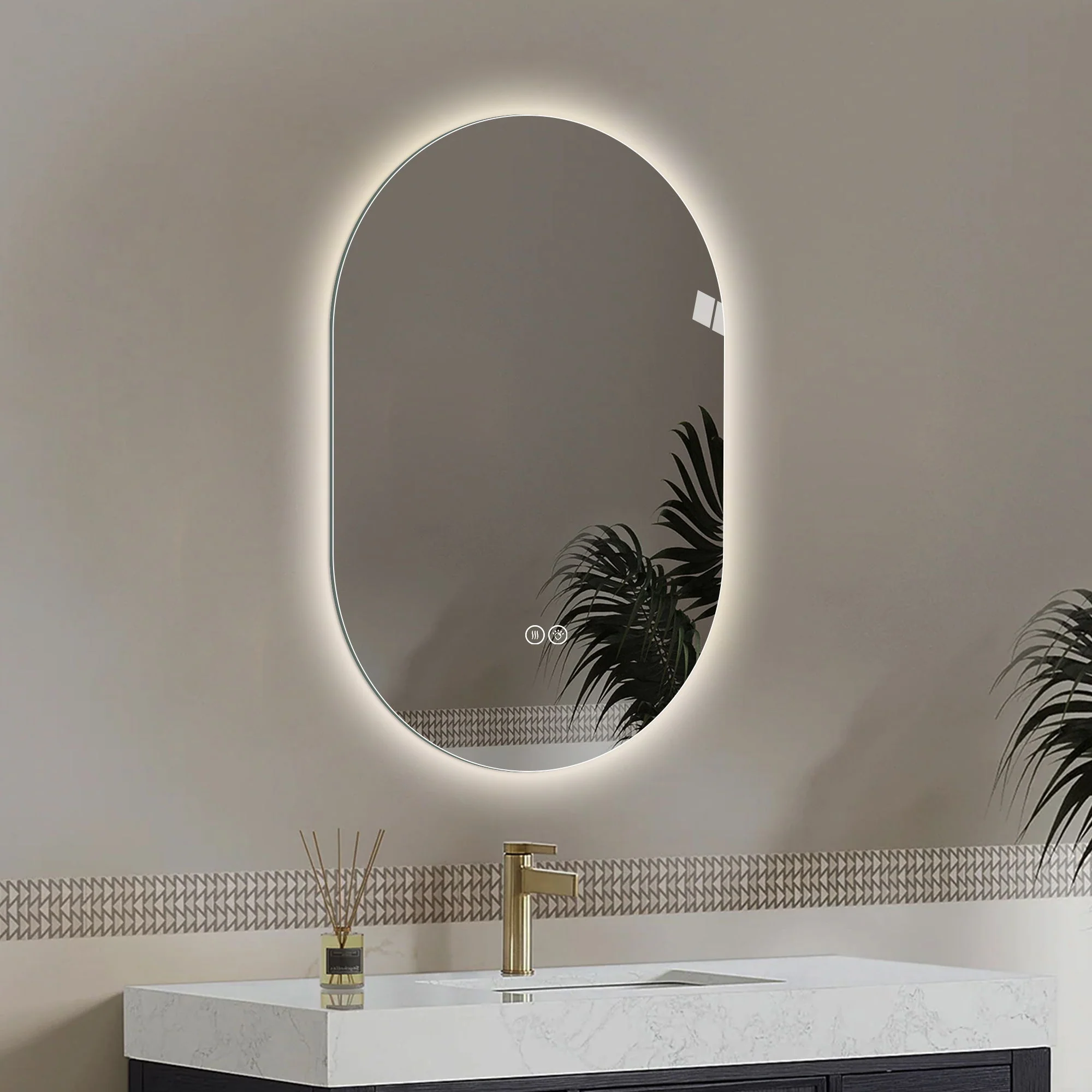 Smart Wall Mounted LED Touch Screen Mirror With Anti-Fog Function And Adjustable Lighting - Image 3