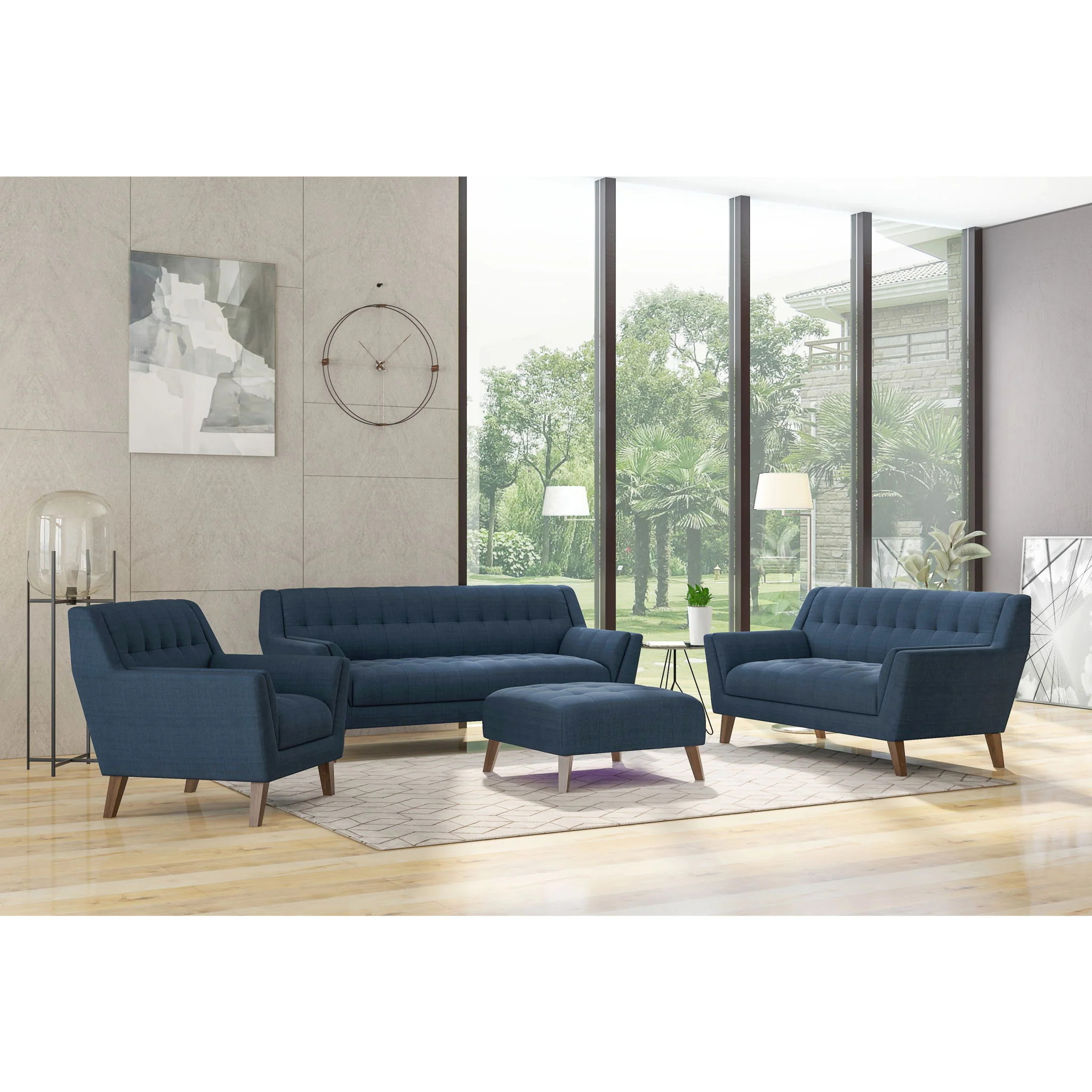 Sofa - Blue - Fabric - Image 3