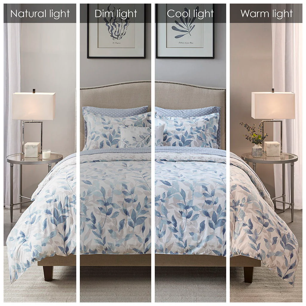 Sofia - California King Reversible Complete Bedding Set - Blue - Image 4