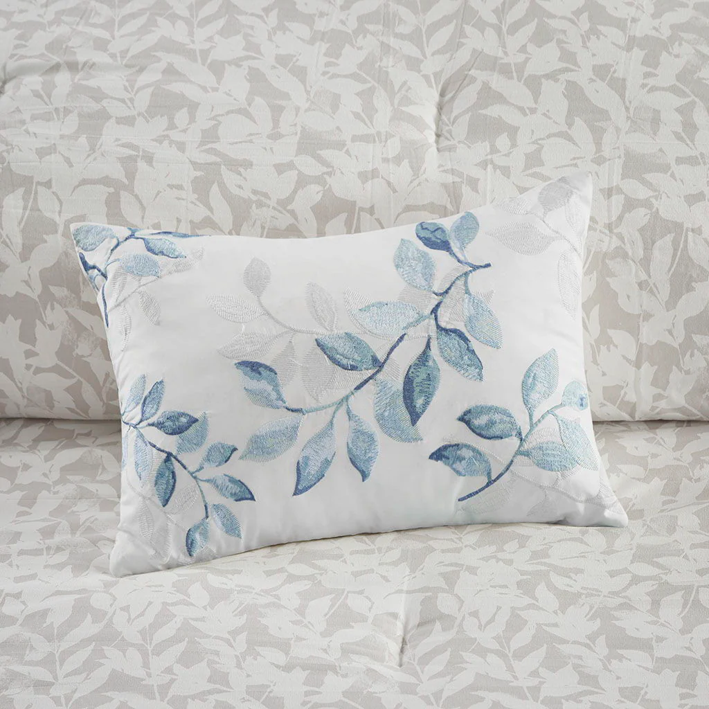 Sofia - Queen Reversible Complete Bedding Set - Blue - Image 2