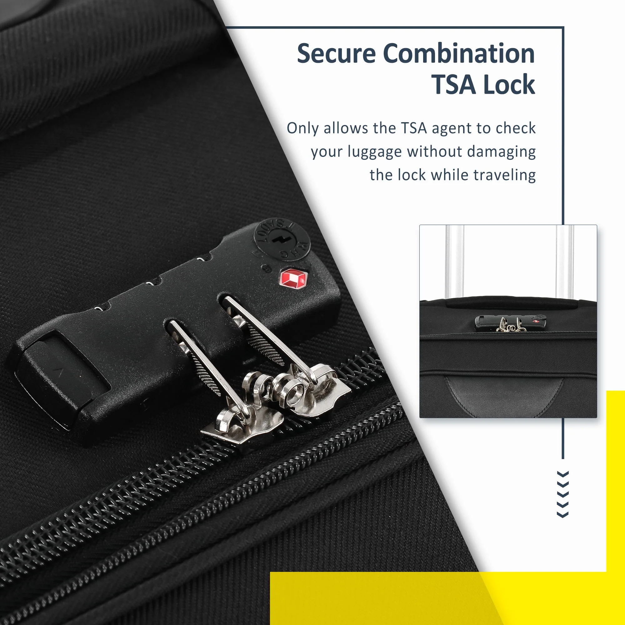 Softside Luggage Expandable 3 Piece Set Suitcase Upright Spinner Softshell Lightweight Luggage Travel Set - Image 13