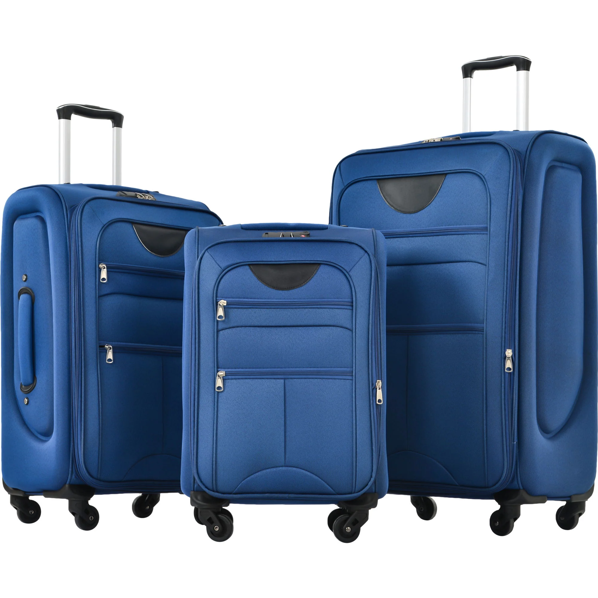 Softside Luggage Expandable 3 Piece Set Suitcase Upright Spinner Softshell Lightweight Luggage Travel Set - Image 3