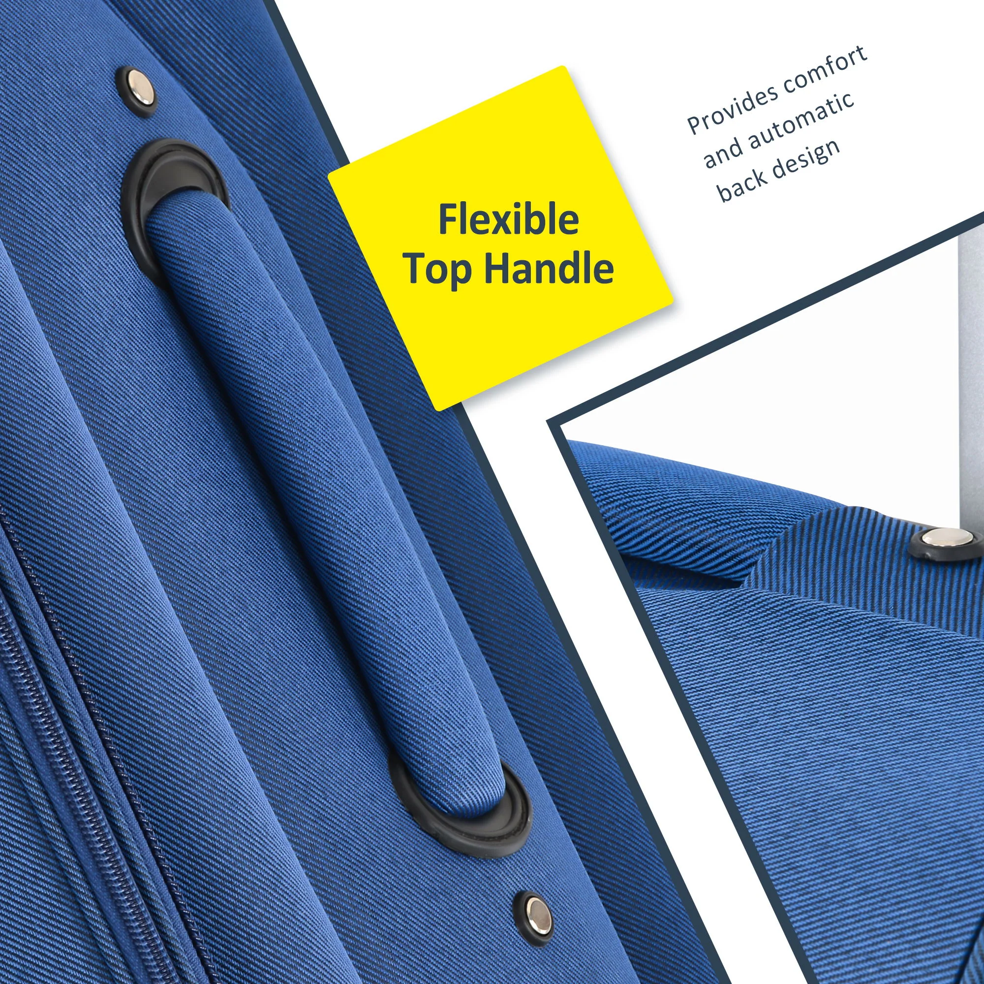 Softside Luggage Expandable 3 Piece Set Suitcase Upright Spinner Softshell Lightweight Luggage Travel Set - Image 6