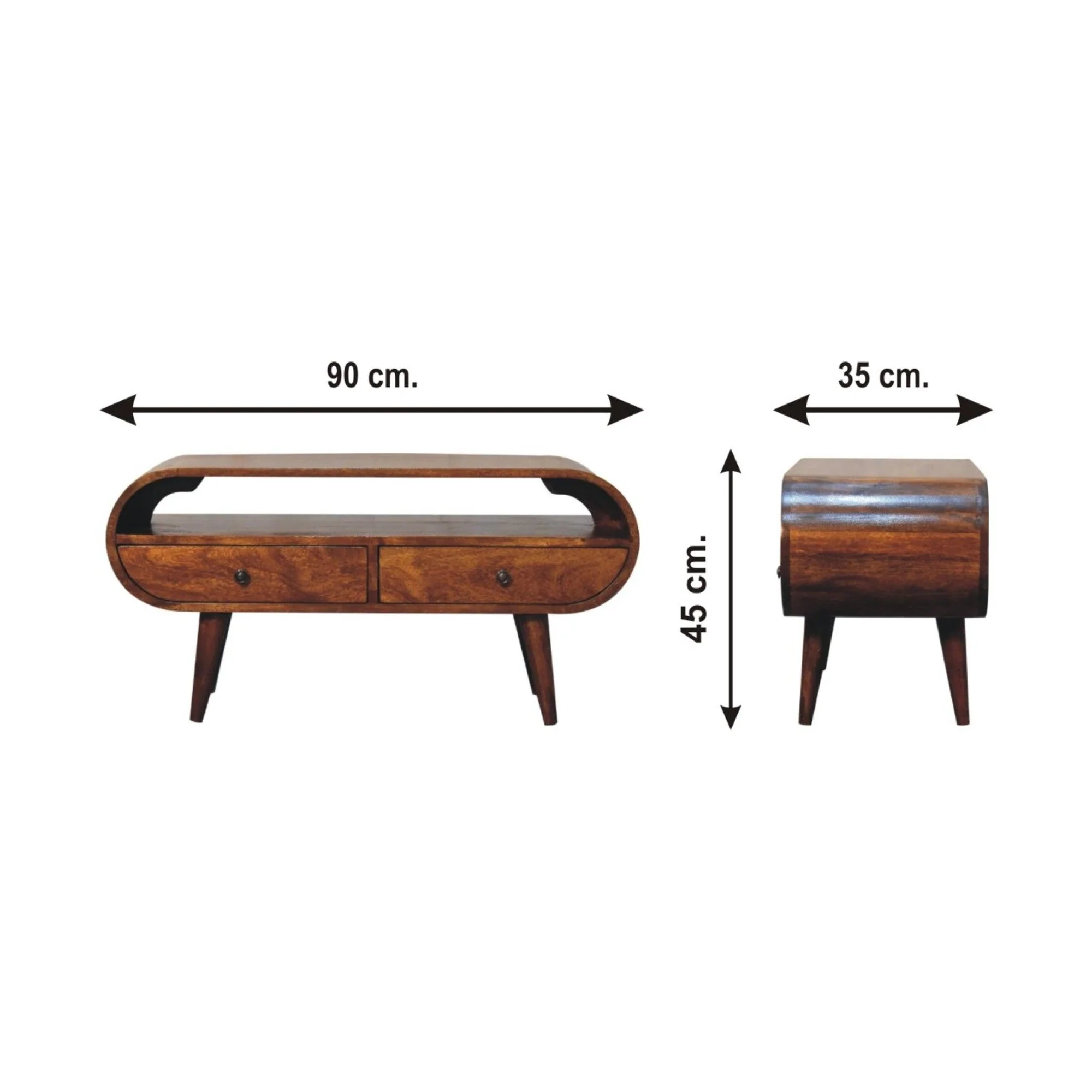Solid Wood Circular TV Stand - Image 3