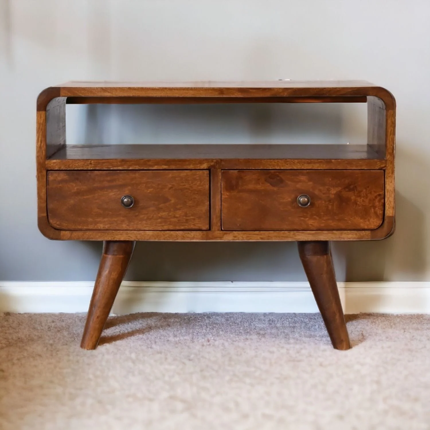 Solid Wood Curved Media Unit - Image 10
