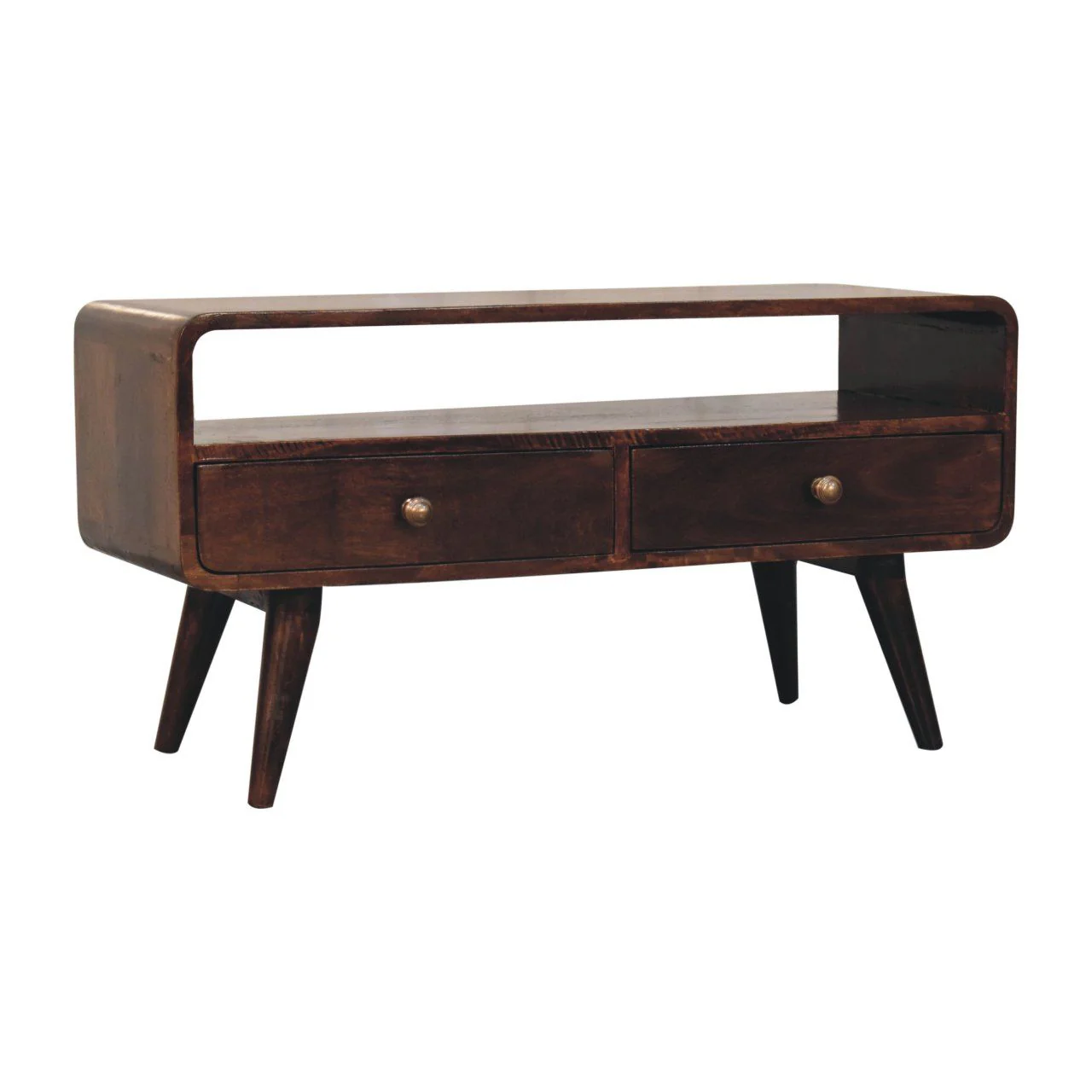 Solid Wood Curved Media Unit - Image 11