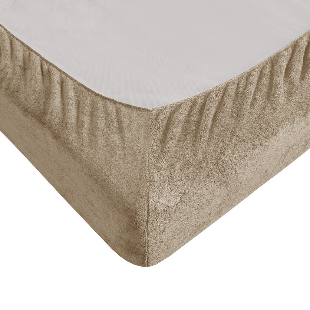 Soloft Plush - 4 Piece Full Micro Plush Sheet Set - Taupe - Image 4