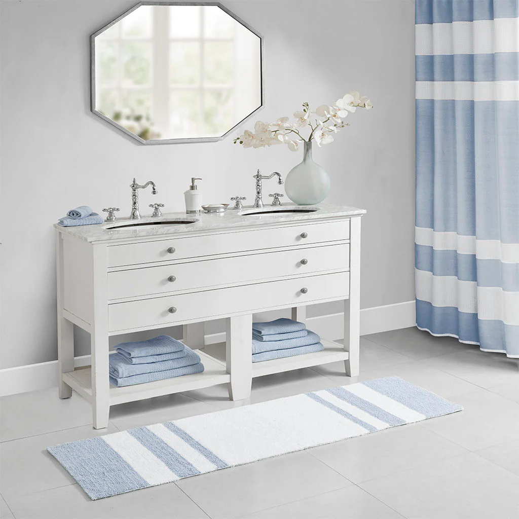 Spa - 20" x 30" Reversible Bath Rug - Blue - Image 2