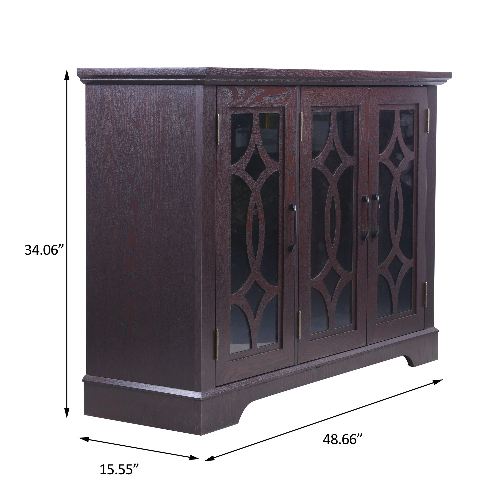 Spacious Sideboard With 3 Doors - Ox Blood Red - Image 2