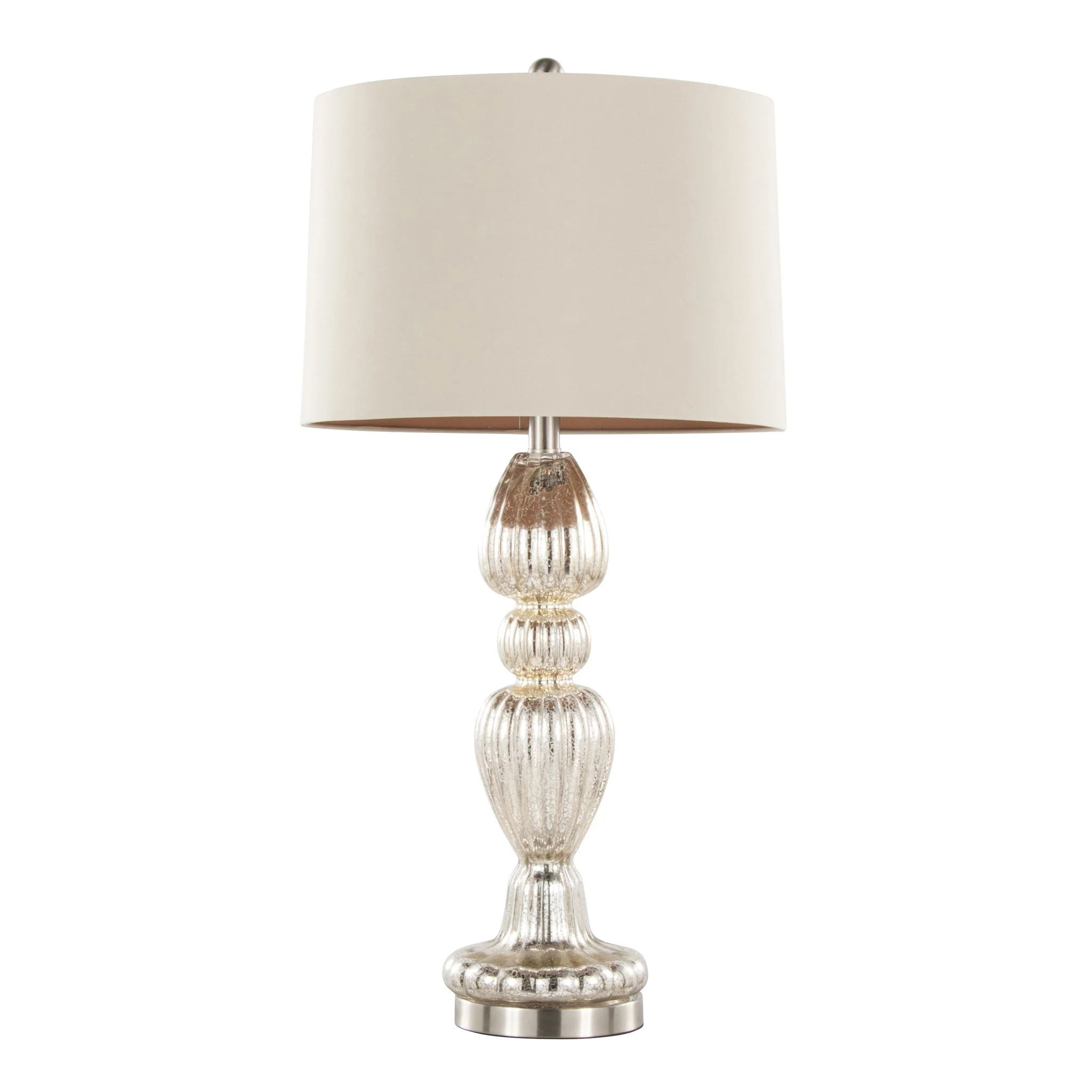Spade - Contemporary Table Lamp (Set of 2) - Mercury / Nickel / Natural - Image 2