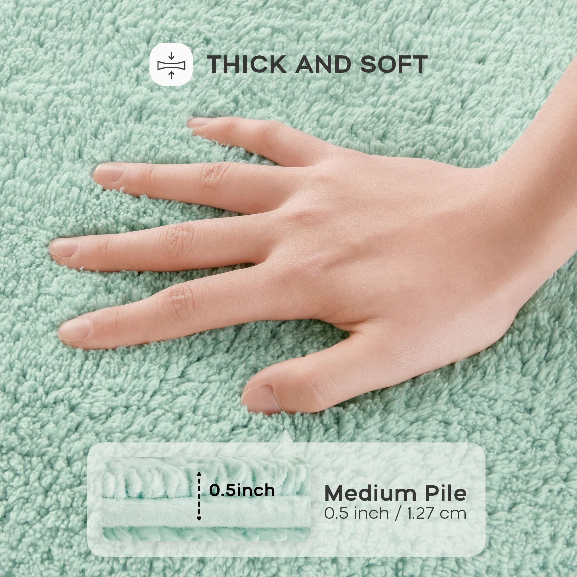 Splendor - 24" x 44" Tufted Reversible Bath Rug - Green - Image 4