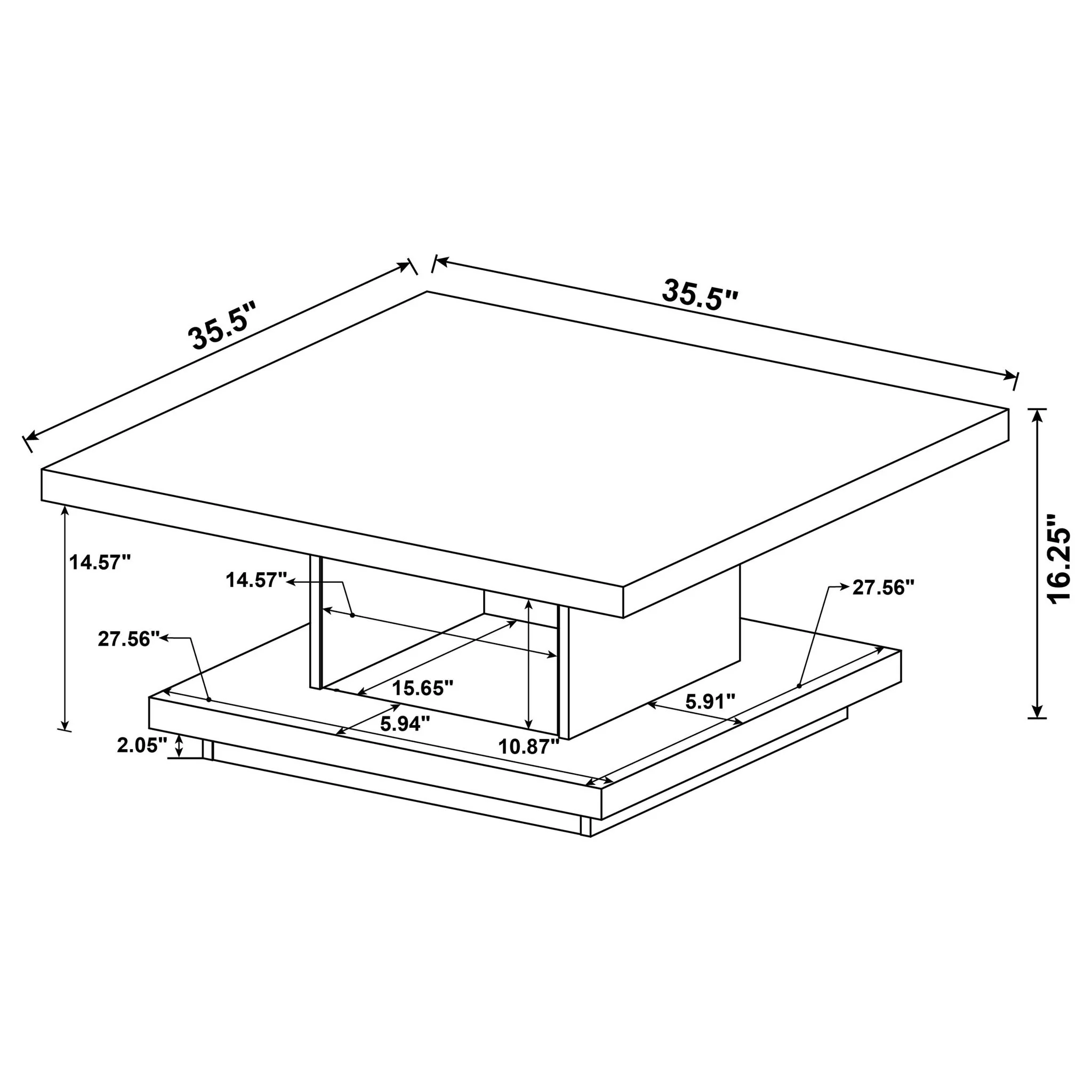 Square Coffee And End Table Set - Image 6
