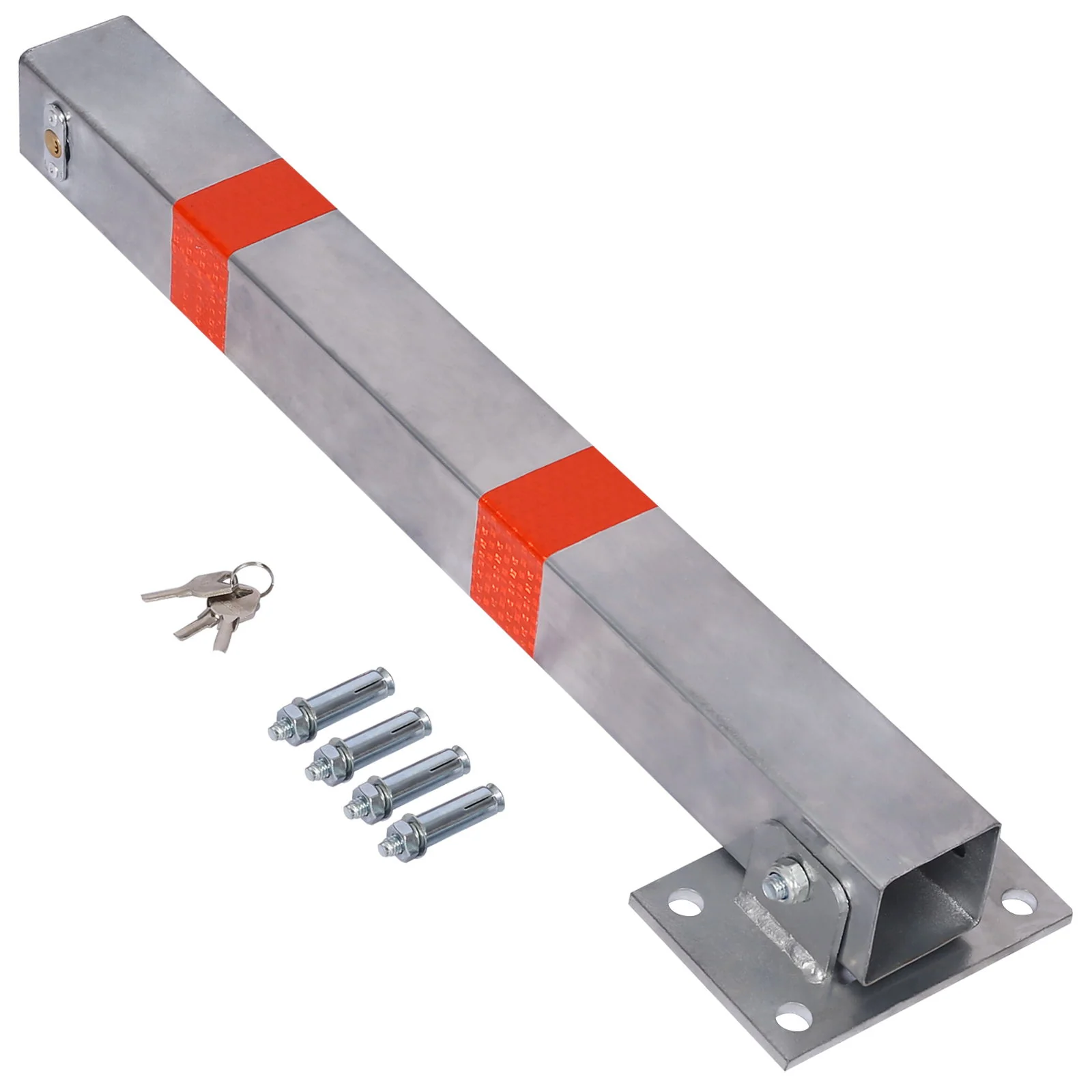 Square Parking Bollard Pole Barrier With Lock For Car Parking Protection And Home Garage Street Decor - Image 3