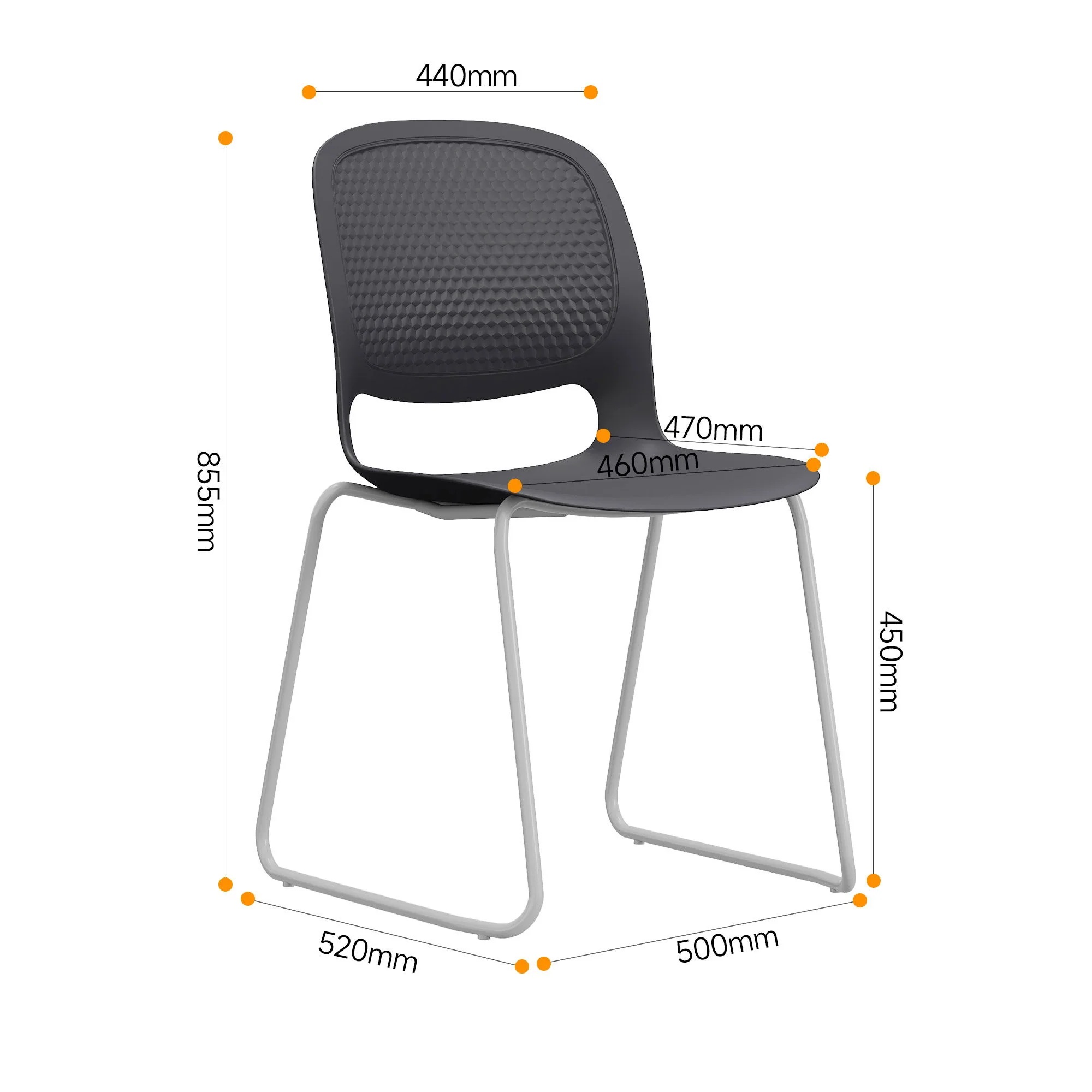 Stacking Chairs (Set of 4) - Black - Image 4