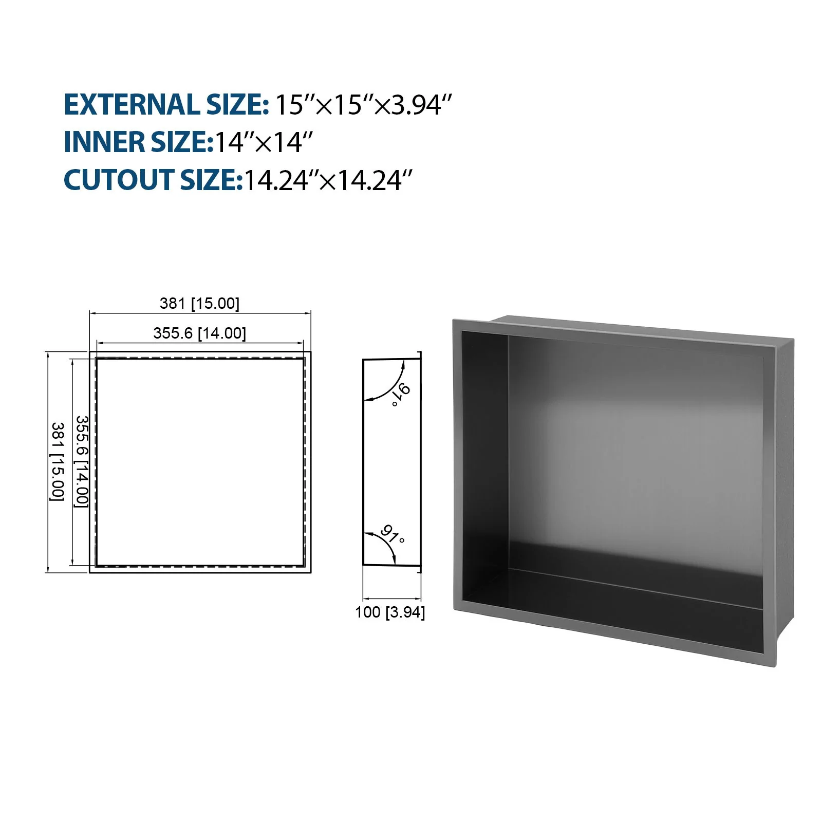 Stainless Steel Shower Niche With Seamless Design For Bathroom Storage - Image 39