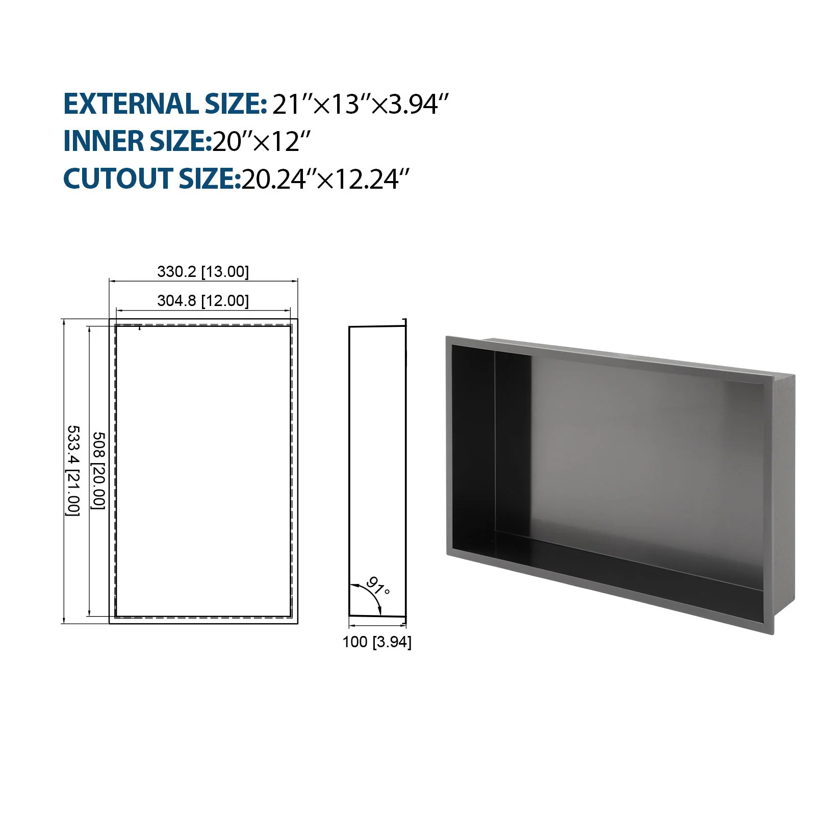 Stainless Steel Shower Niche With Seamless Design For Bathroom Storage - Image 70
