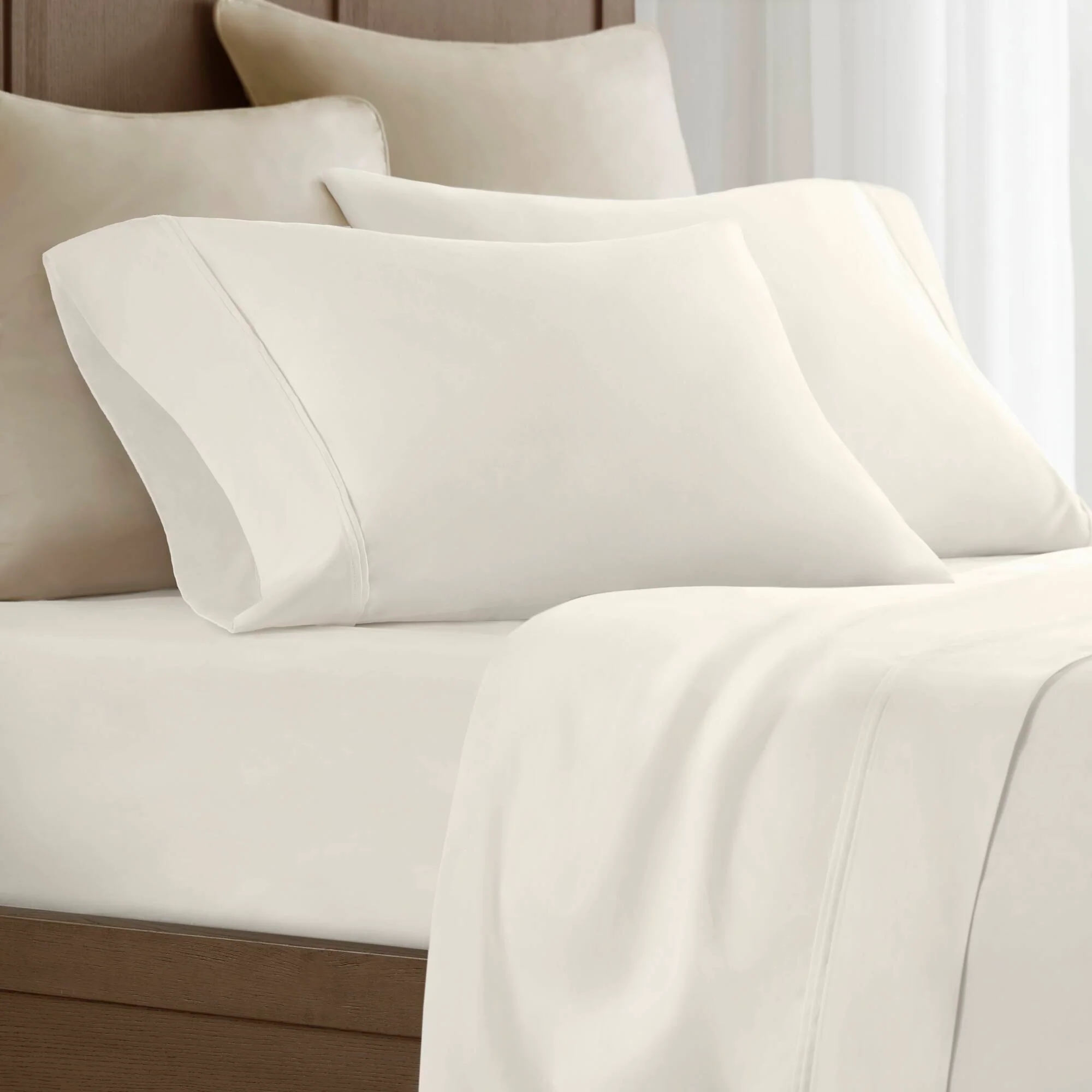 Standard Sateen Pillowcase Set - Off-White