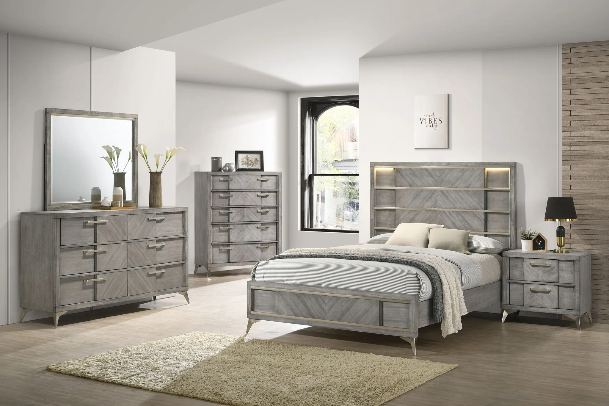 Storage Bed With Bookmatched Veneer - Image 3