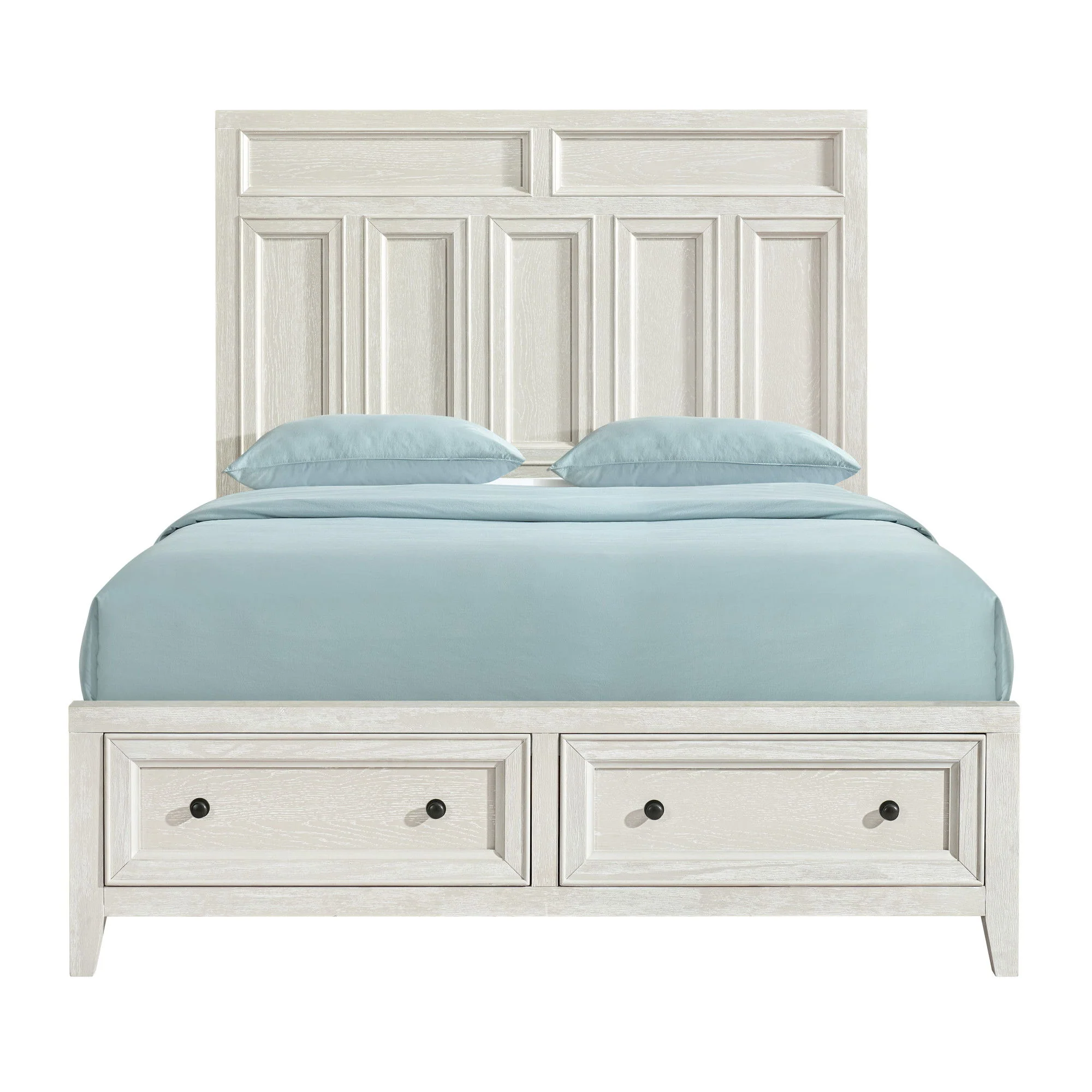 Storage Bed With Panel Headboard And Spacious Footboard Drawers - Image 2