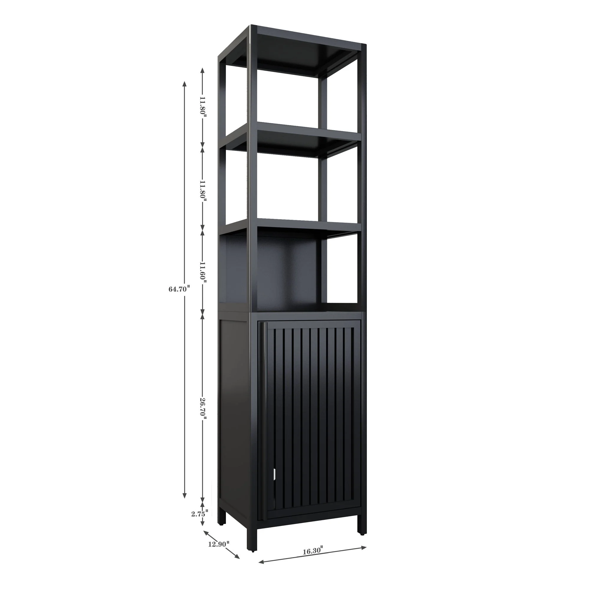 Storage Cabinet With Tall Tower, Multifunctional For Bathroom - Image 7