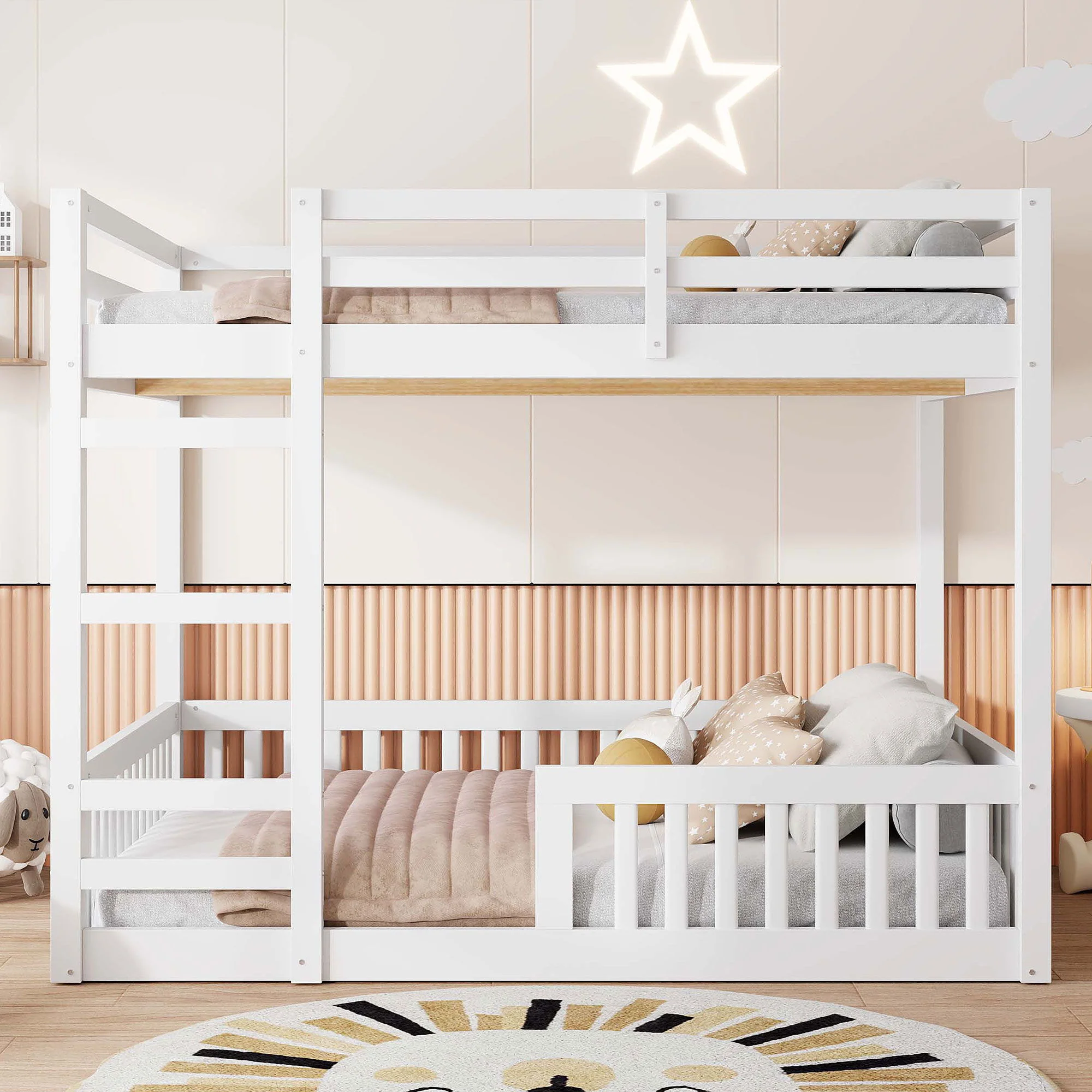 Stylish Bunk Bed With Ladder And Guardrails - Image 8